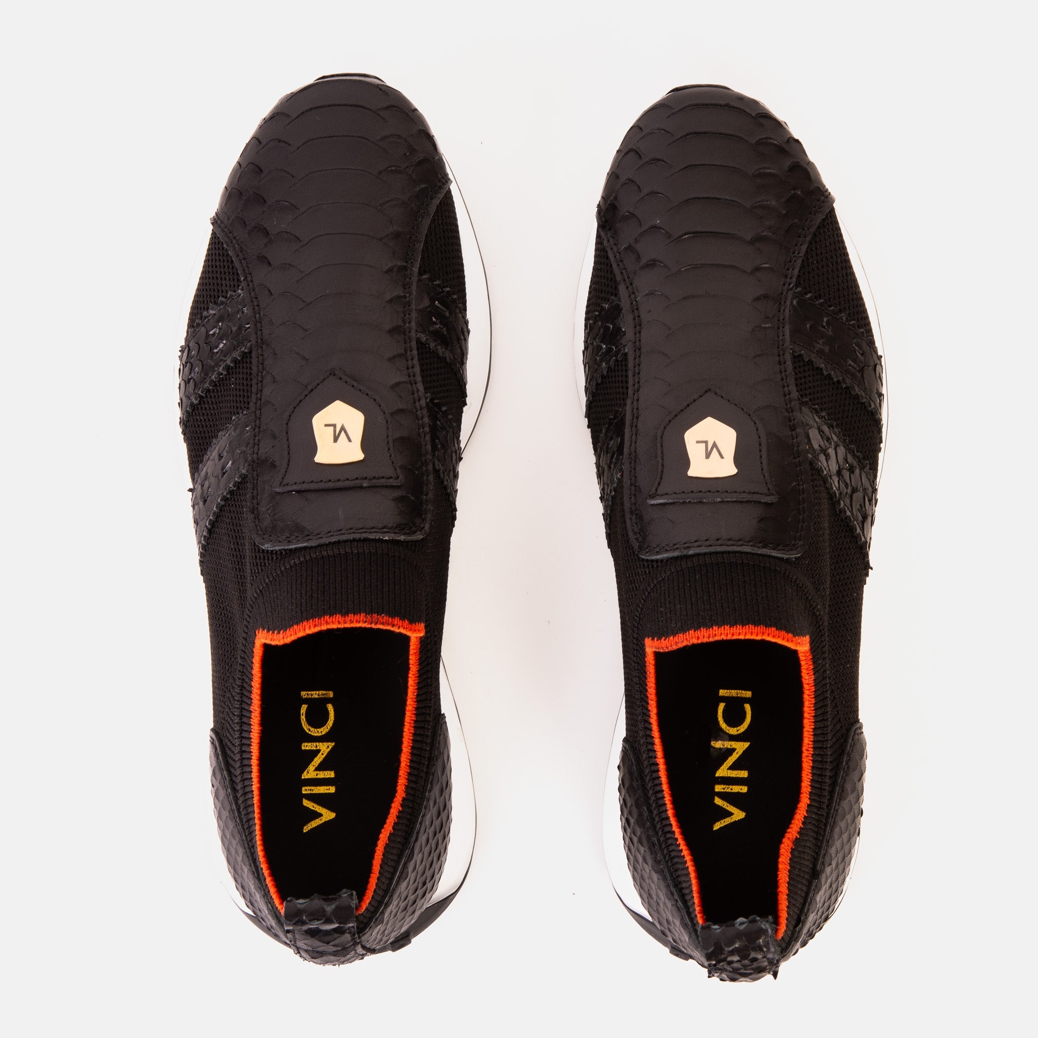 The Aslan Black Knitted Leather Sneaker Exclusive Style