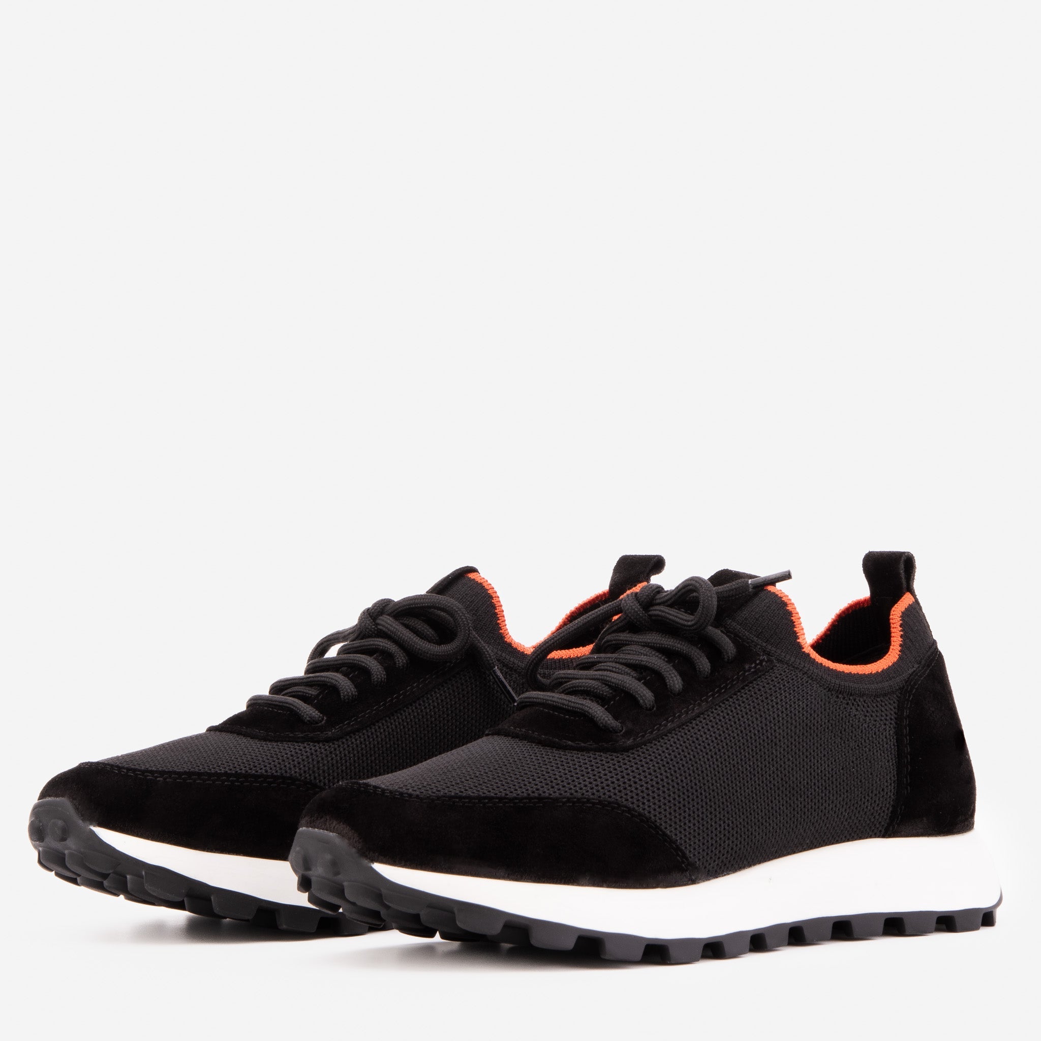 The Berlin Black Suede Leather Sneaker On Sale
