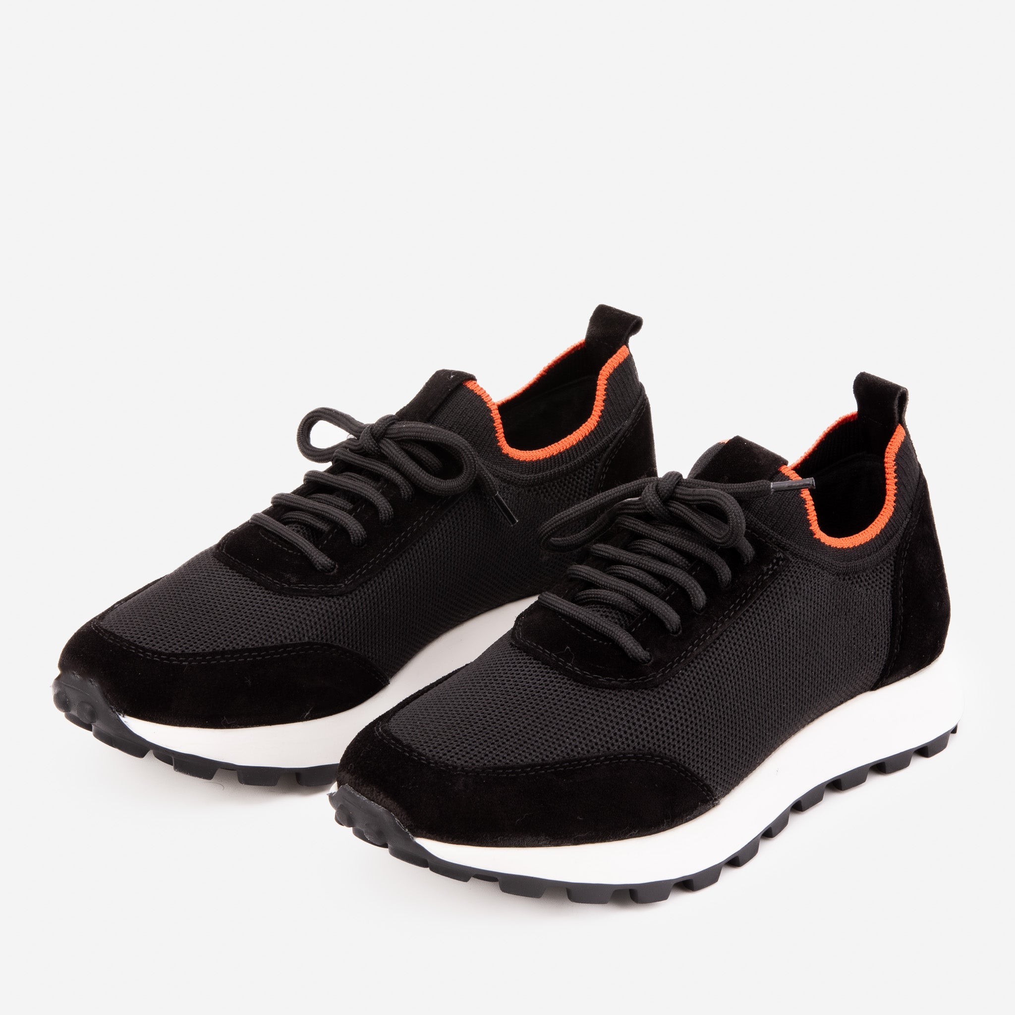 The Berlin Black Suede Leather Sneaker On Sale