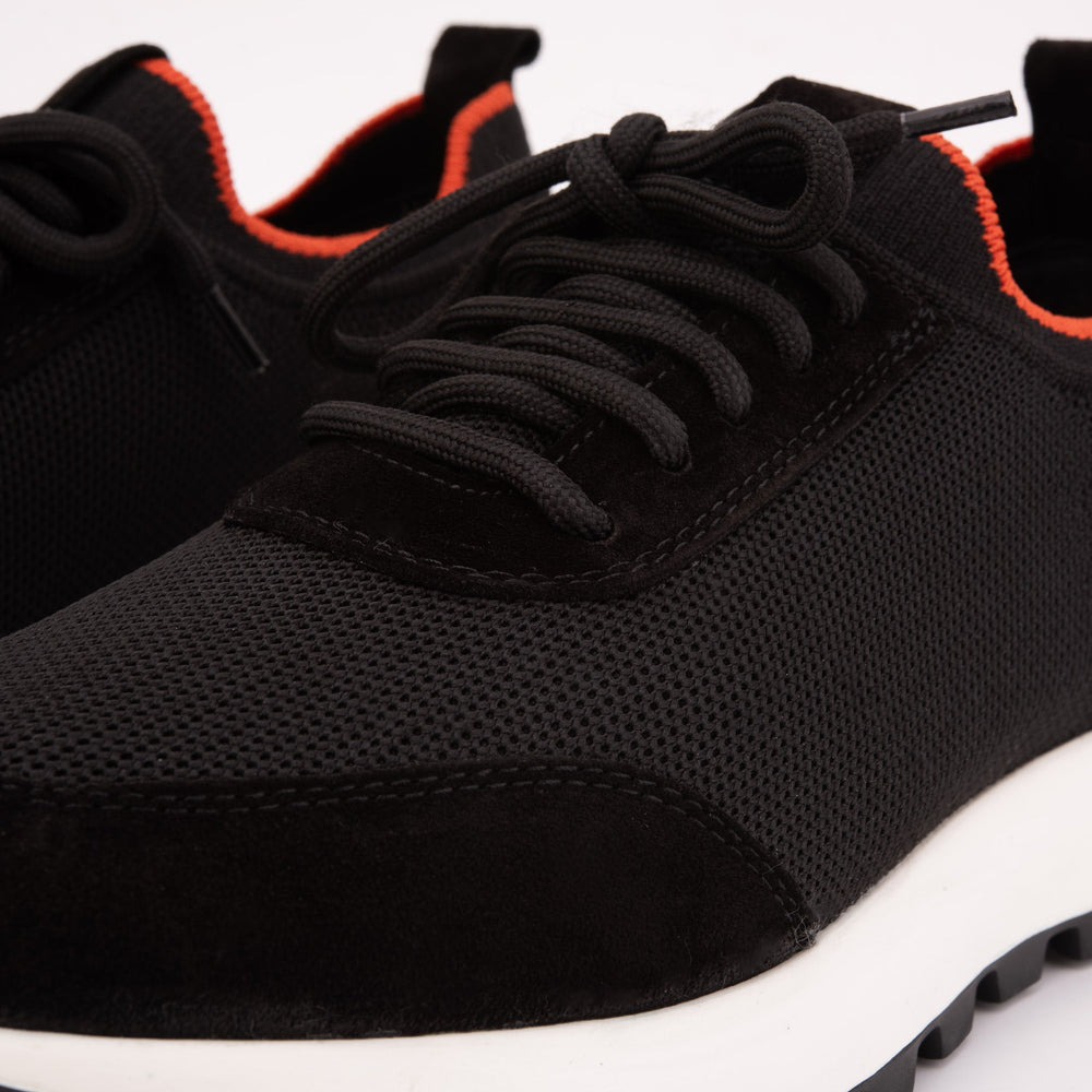 The Berlin Black Suede Leather Sneaker On Sale