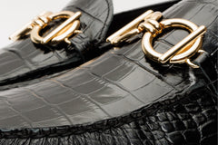 The Pisa Black Leather Bit Drive Loafer Shoe Exclusive Style