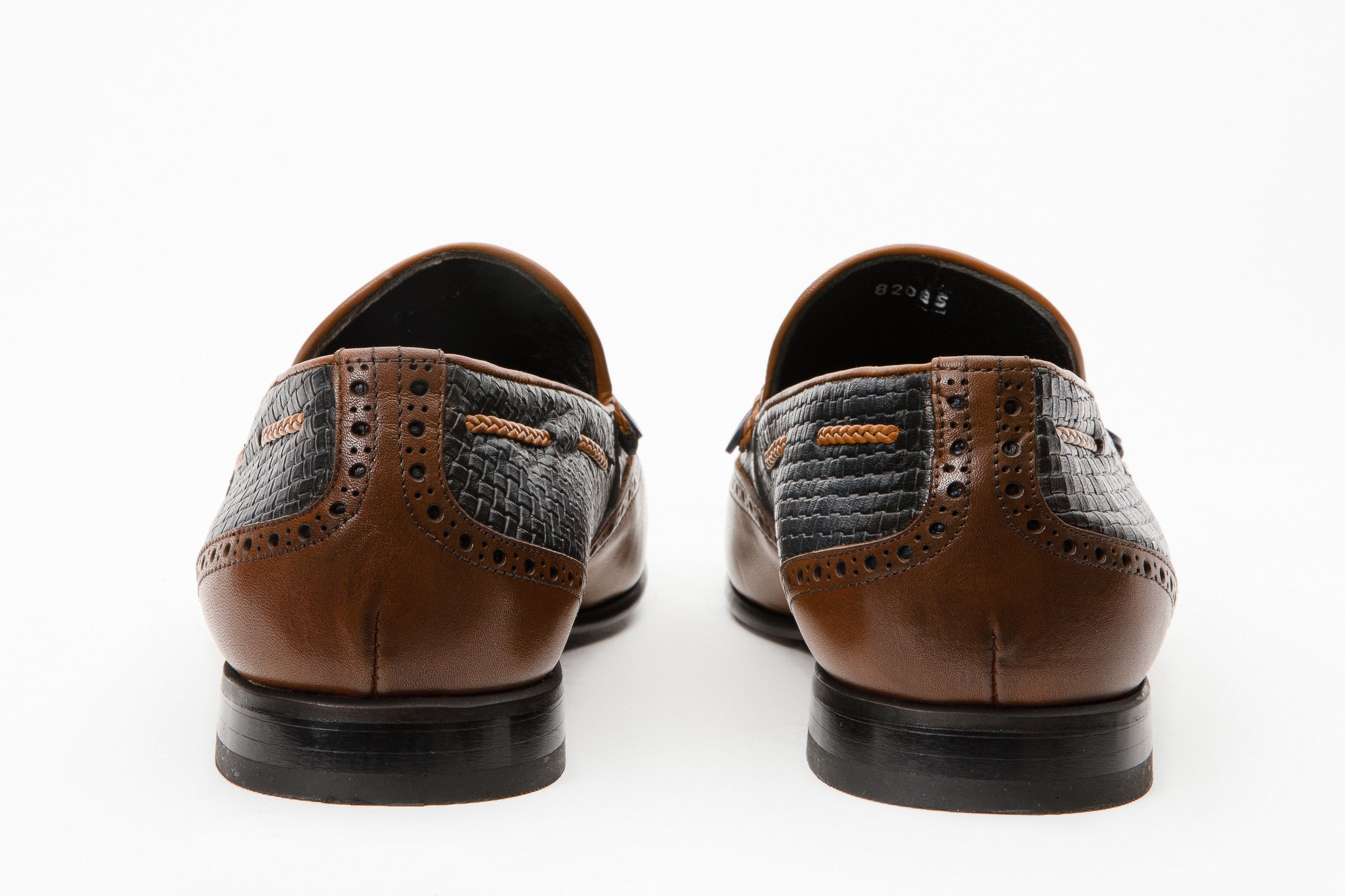 The Istanbul Tan Navy Blue Leather Tassel Loafer Shoe On Sale