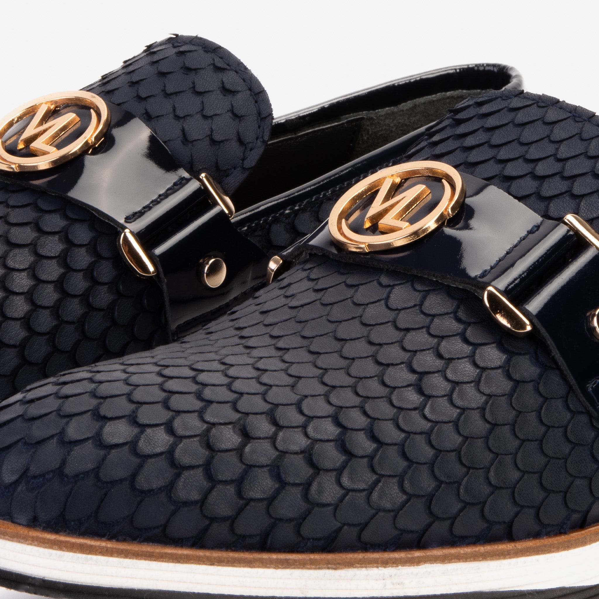 The Legacy Navy Blue Leather Casual Loafer Shoe For Sale