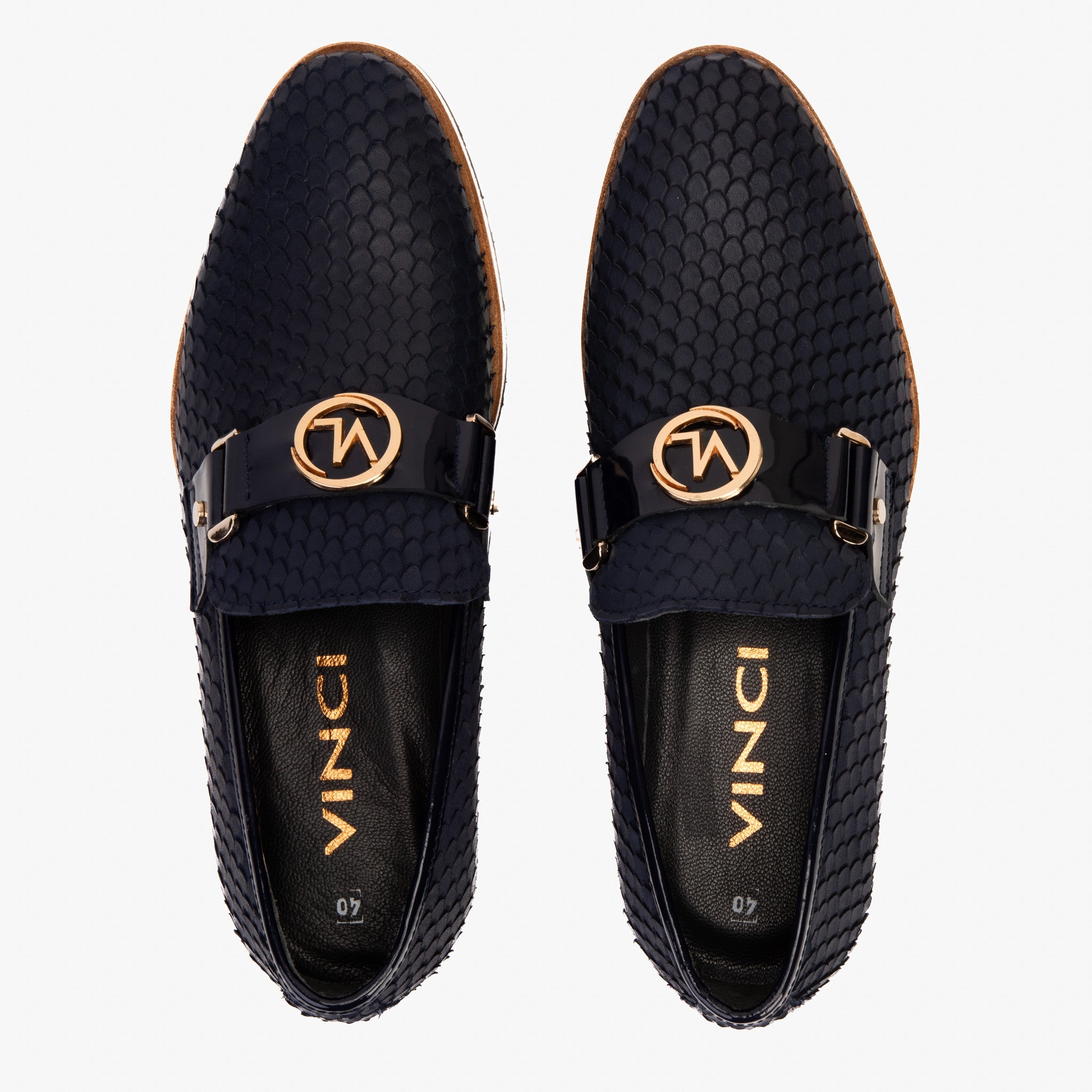 The Legacy Navy Blue Leather Casual Loafer Shoe For Sale