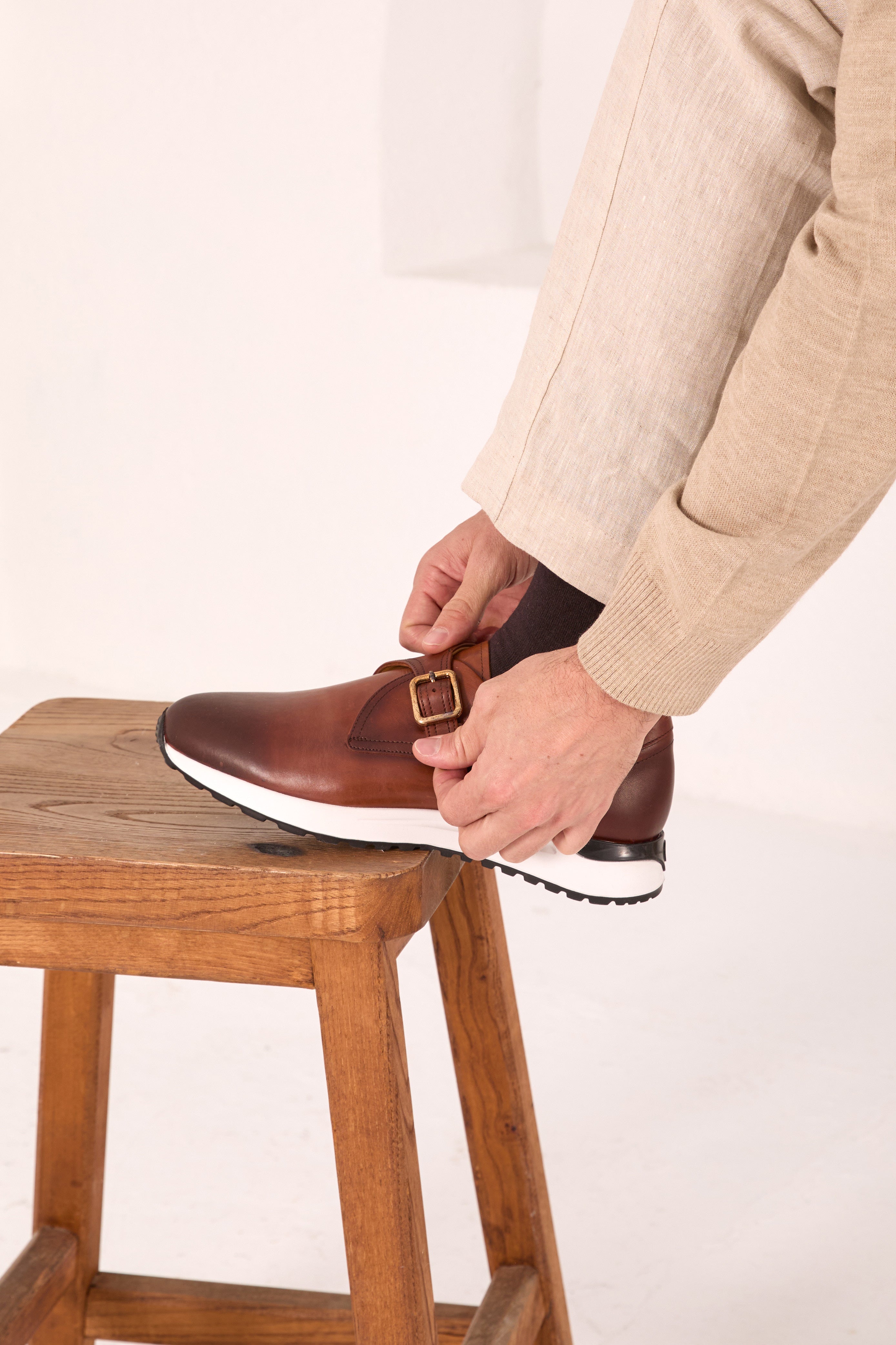 The Torino Tan Leather Sneaker Universal Fit