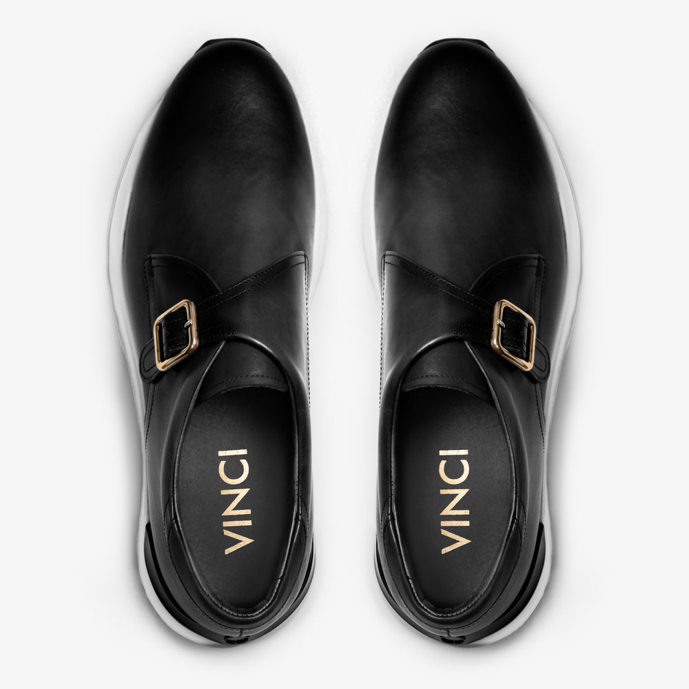 The Torino Black Leather Sneaker Fine Craftsmanship