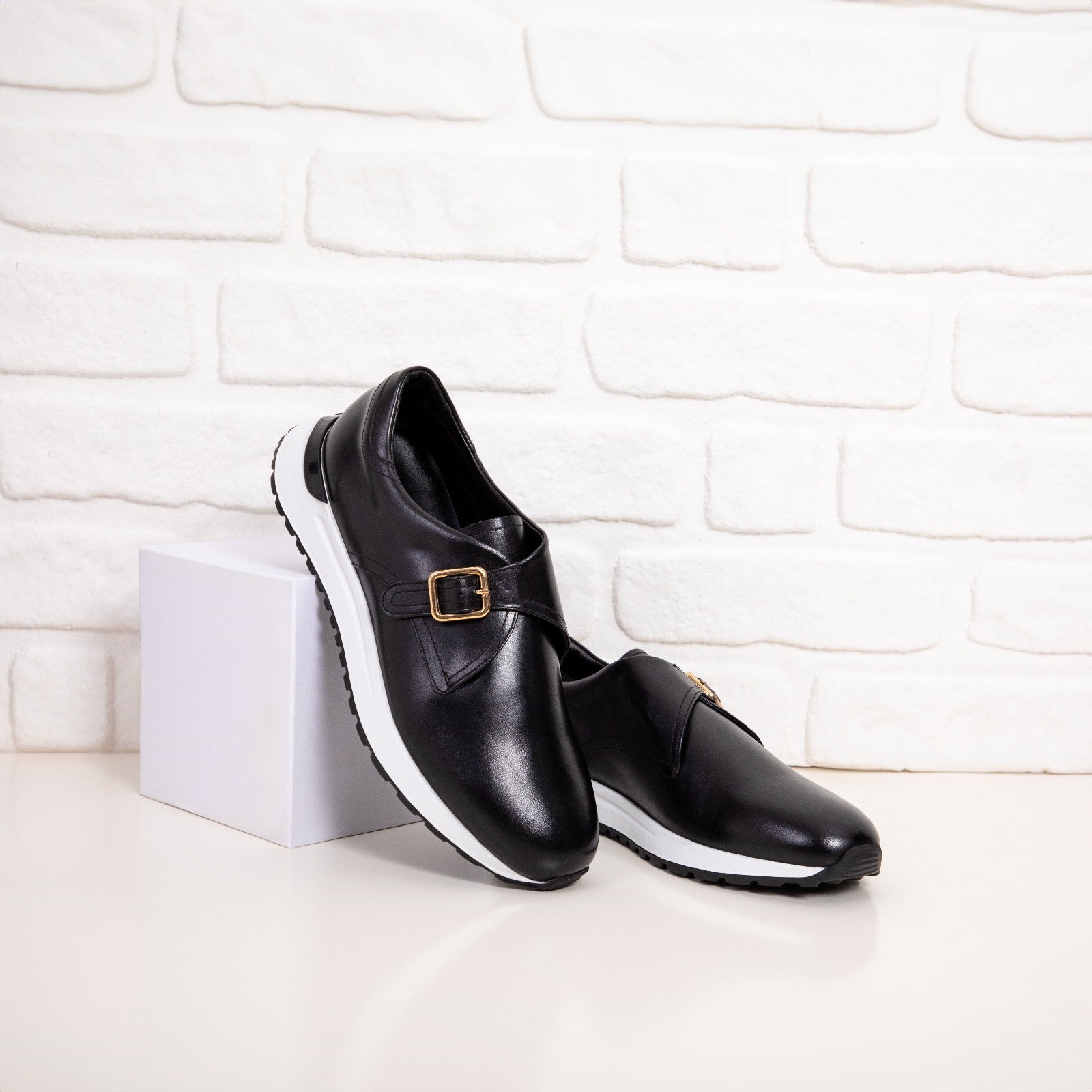 The Torino Black Leather Sneaker Fine Craftsmanship