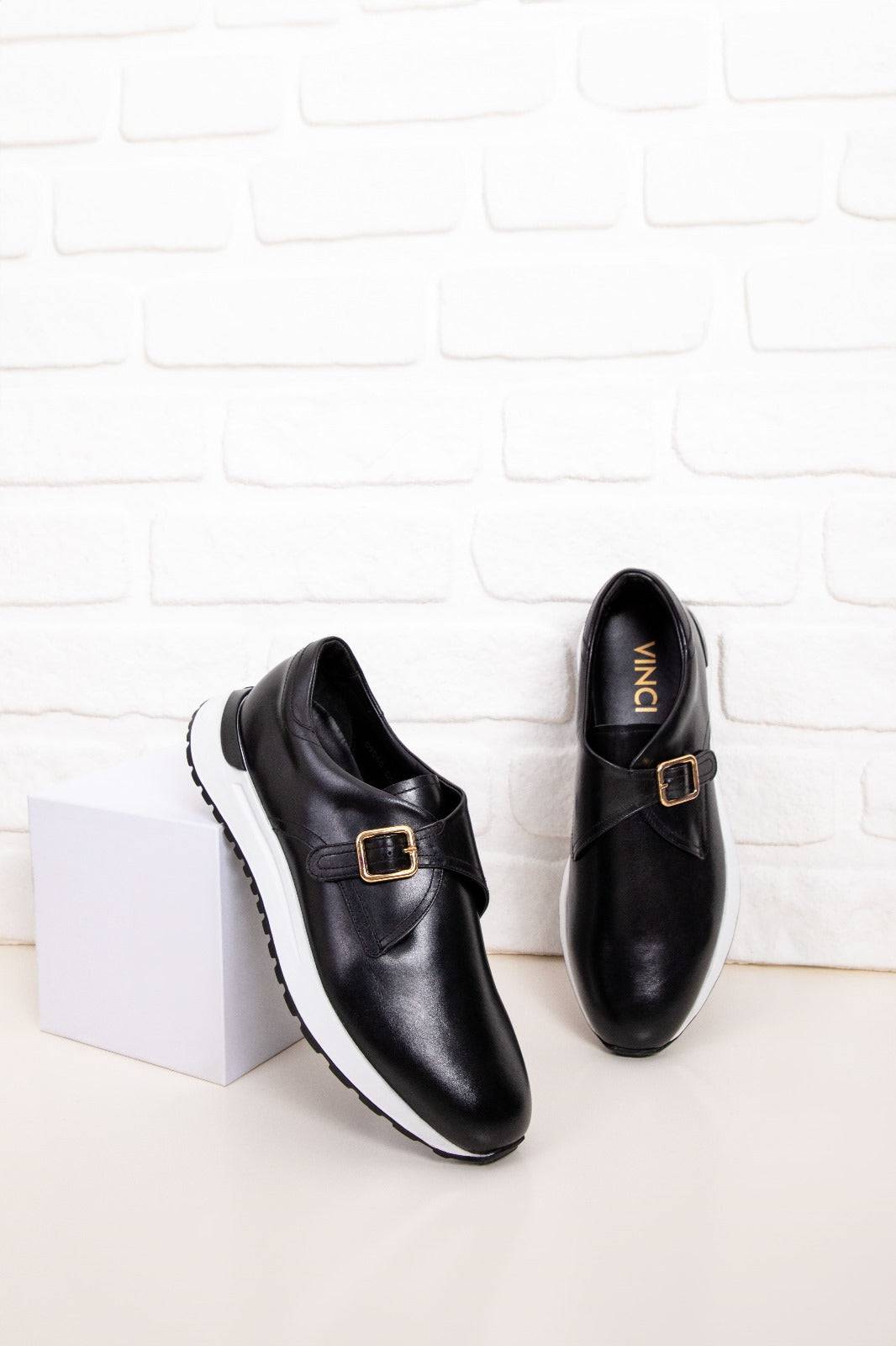 The Torino Black Leather Sneaker Fine Craftsmanship