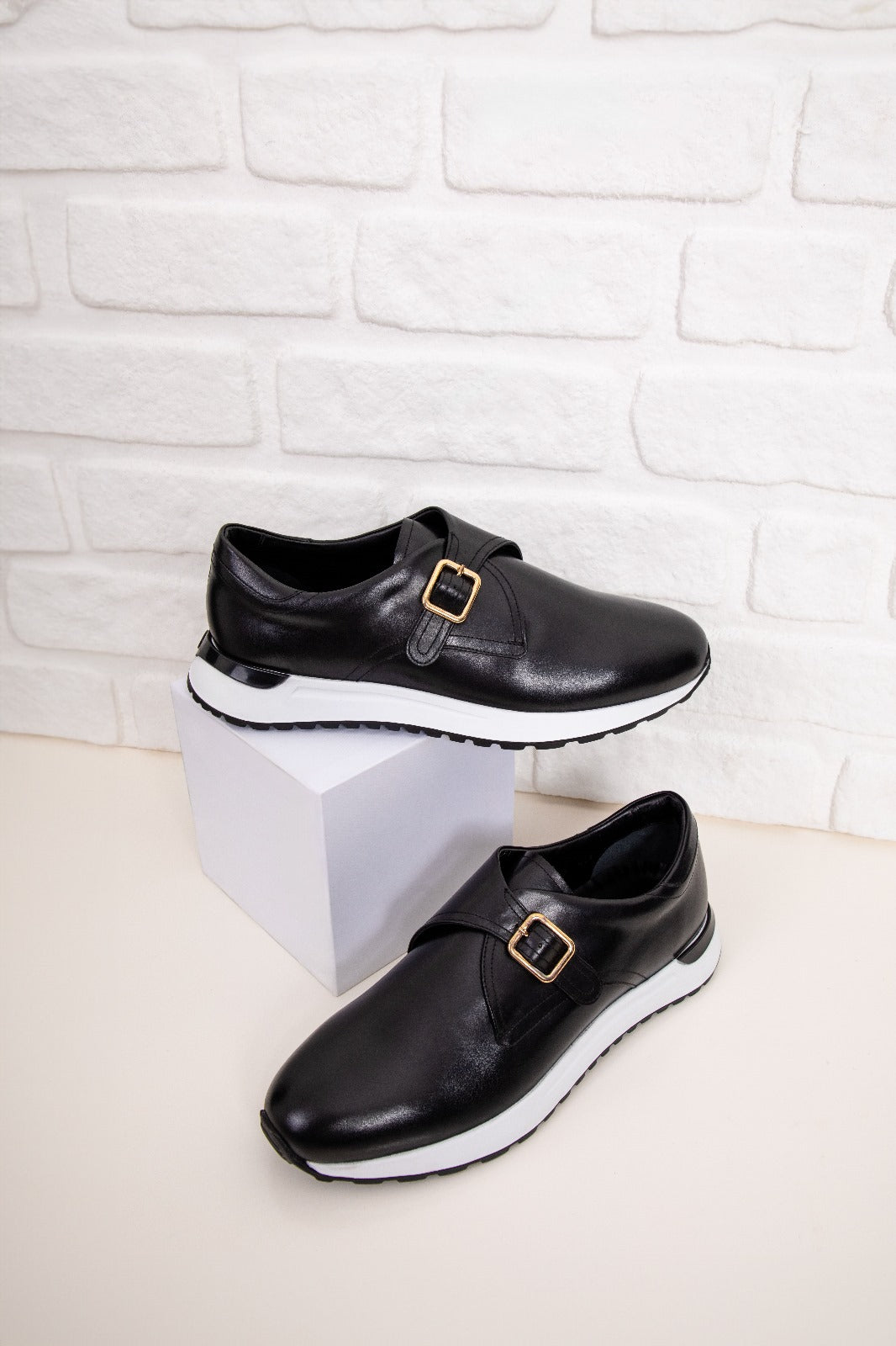 The Torino Black Leather Sneaker Fine Craftsmanship