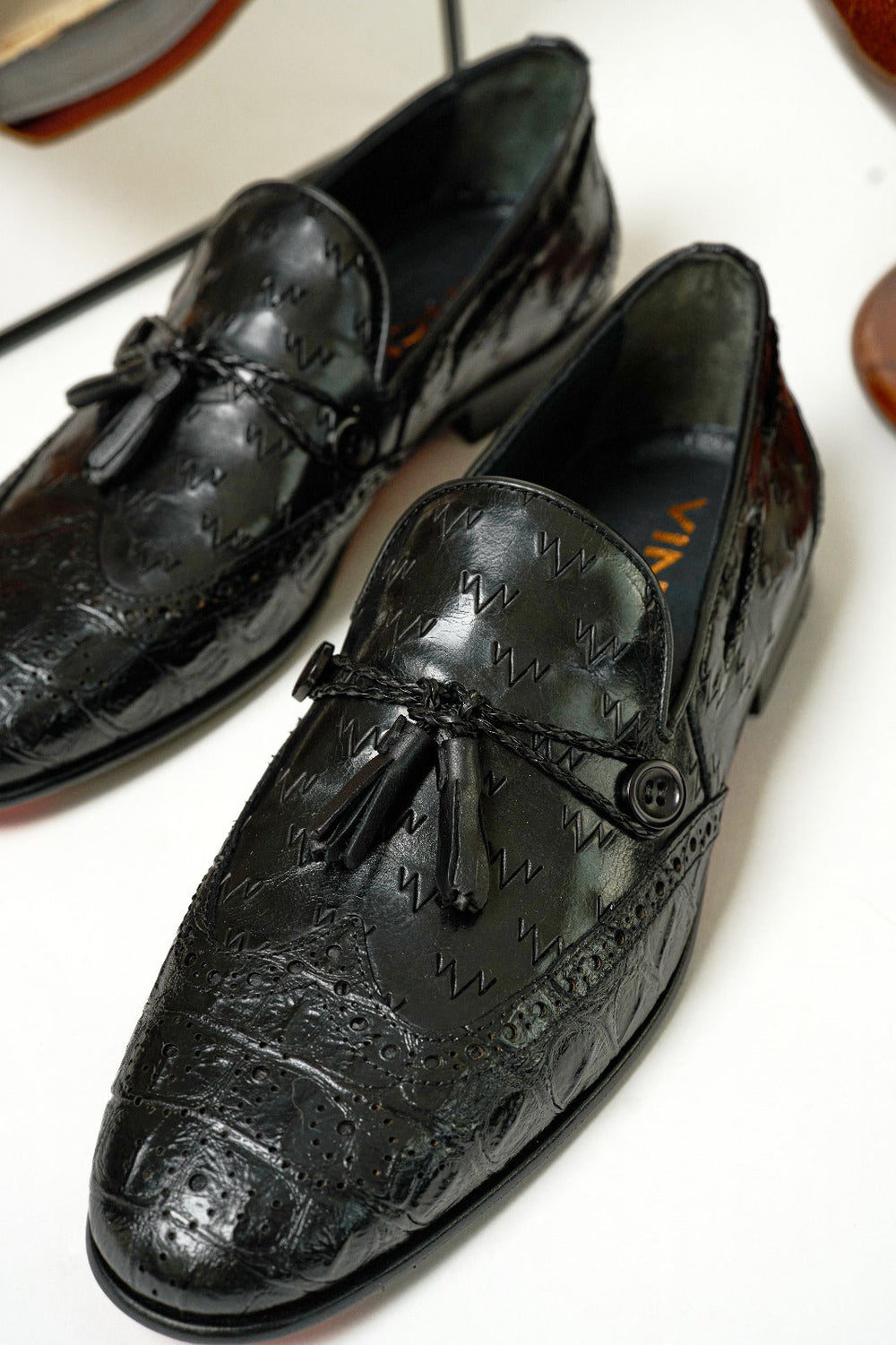 The Istanbul Black Leather Tassel Loafer Shoe Exclusive Style