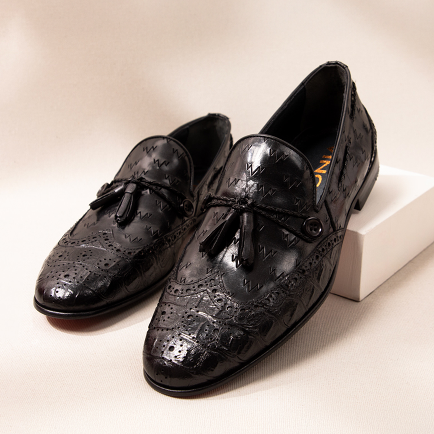 The Istanbul Black Leather Tassel Loafer Shoe Exclusive Style