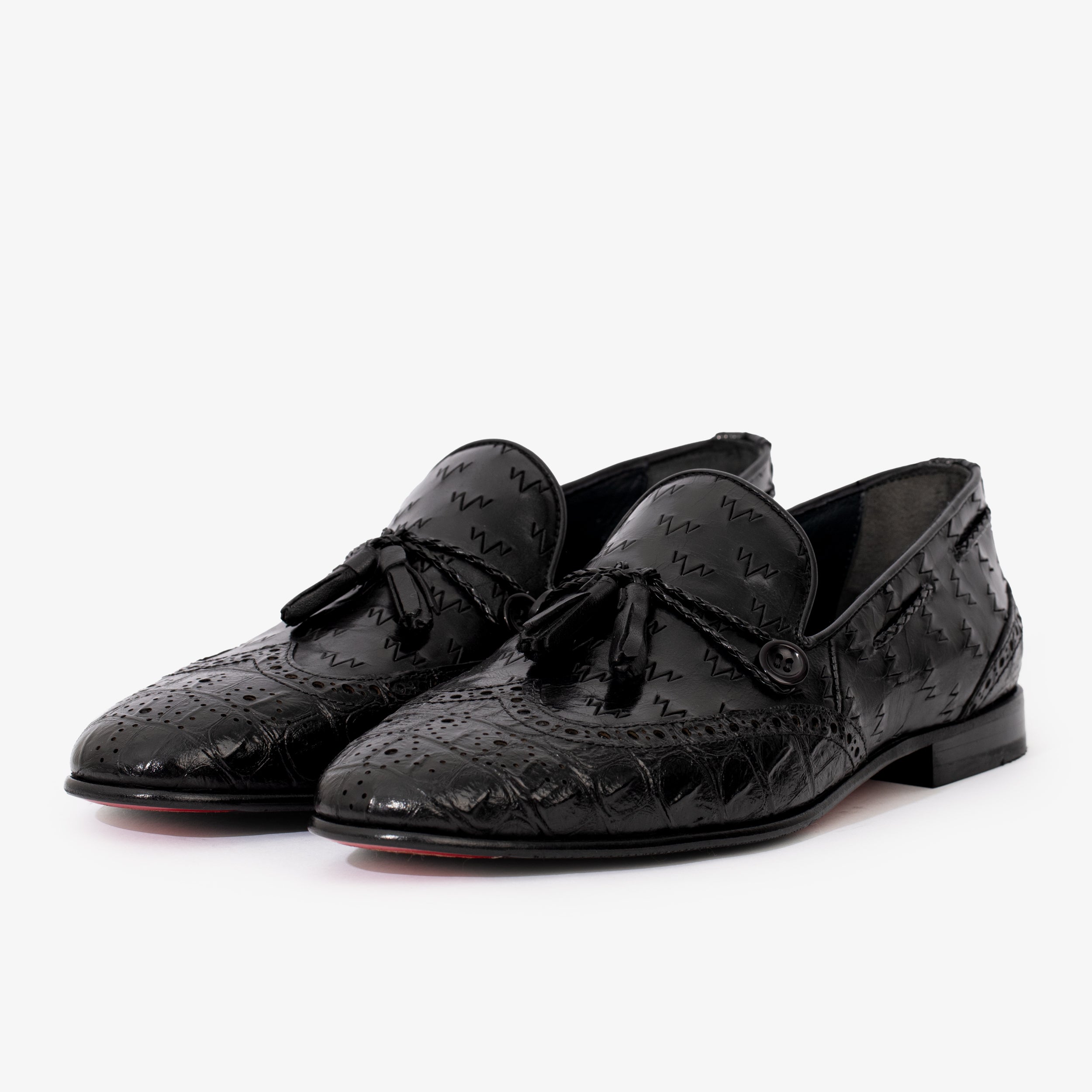 The Istanbul Black Leather Tassel Loafer Shoe Exclusive Style