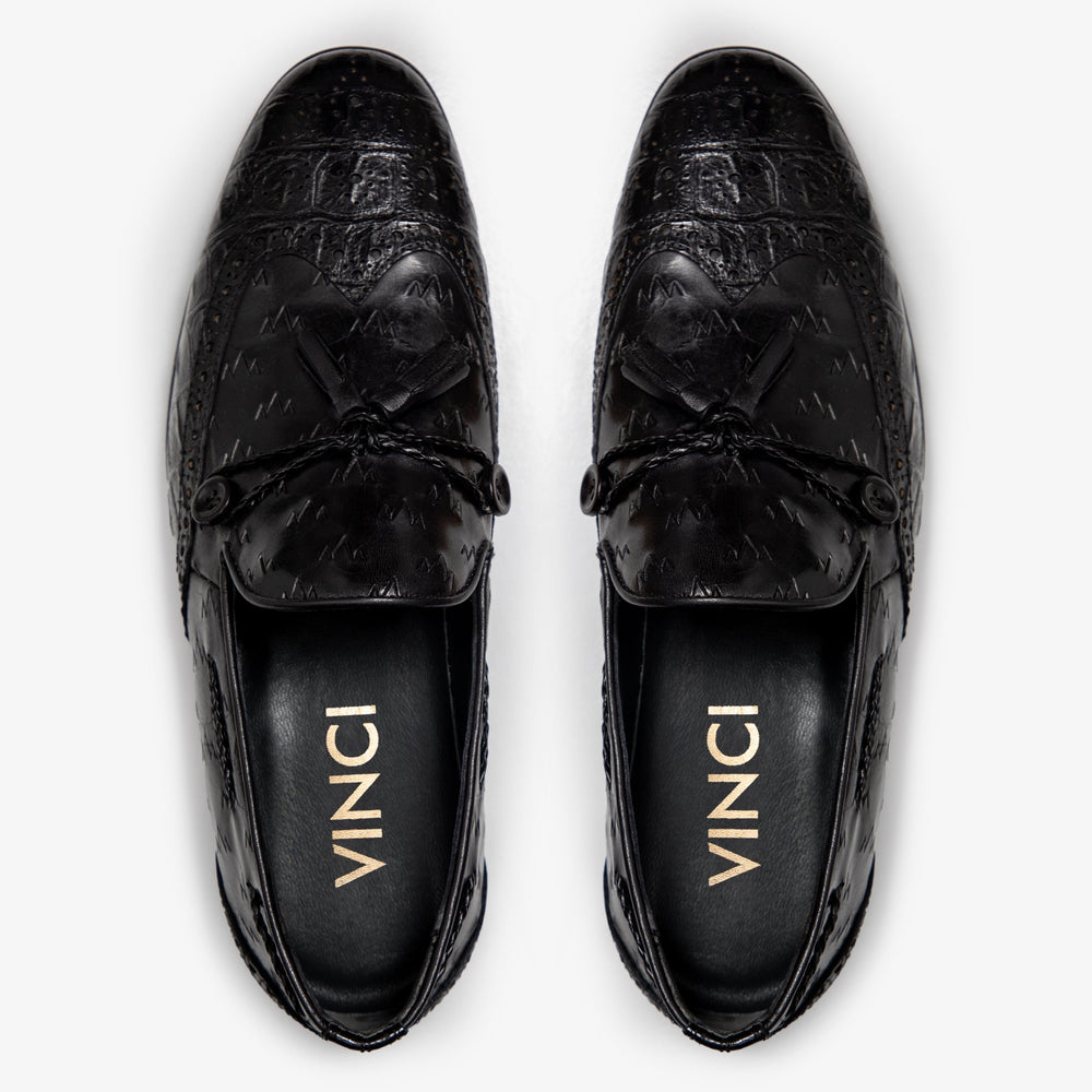 The Istanbul Black Leather Tassel Loafer Shoe Exclusive Style
