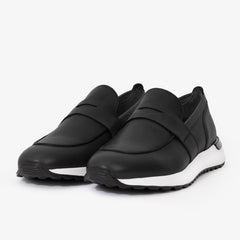 The Lara Black Leather Sneaker For Sale