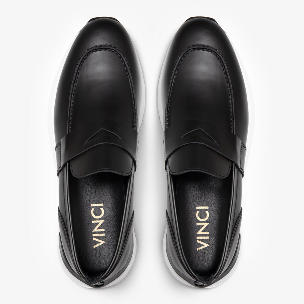 The Lara Black Leather Sneaker For Sale