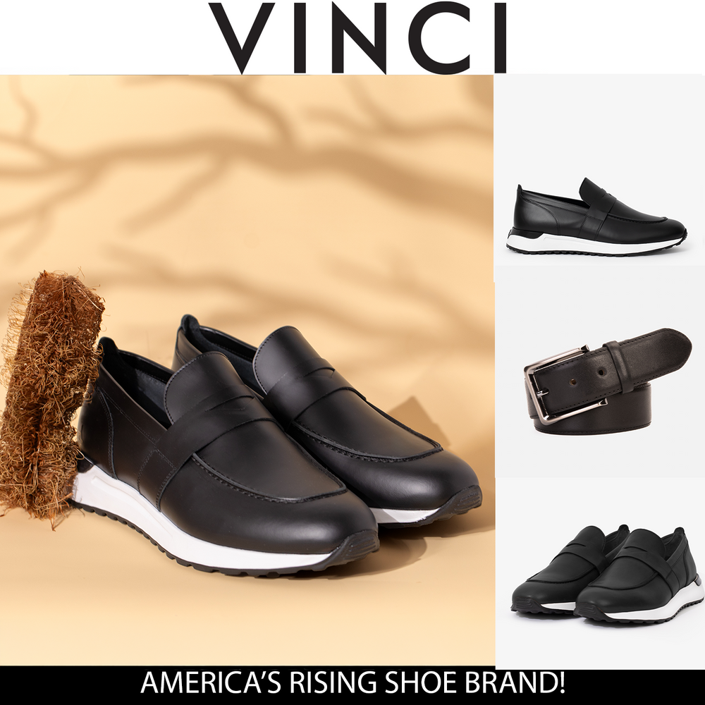 The Lara Black Leather Sneaker For Sale