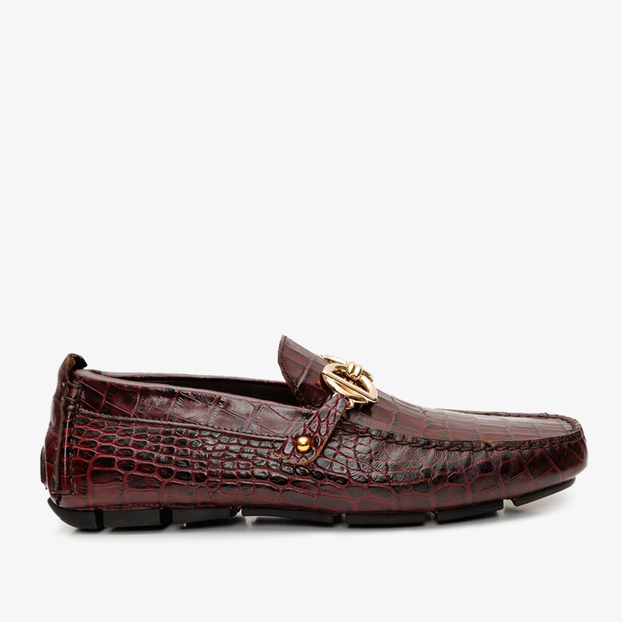 The Pisa Burgundy Leather Bit Drive Loafer Shoe All New
