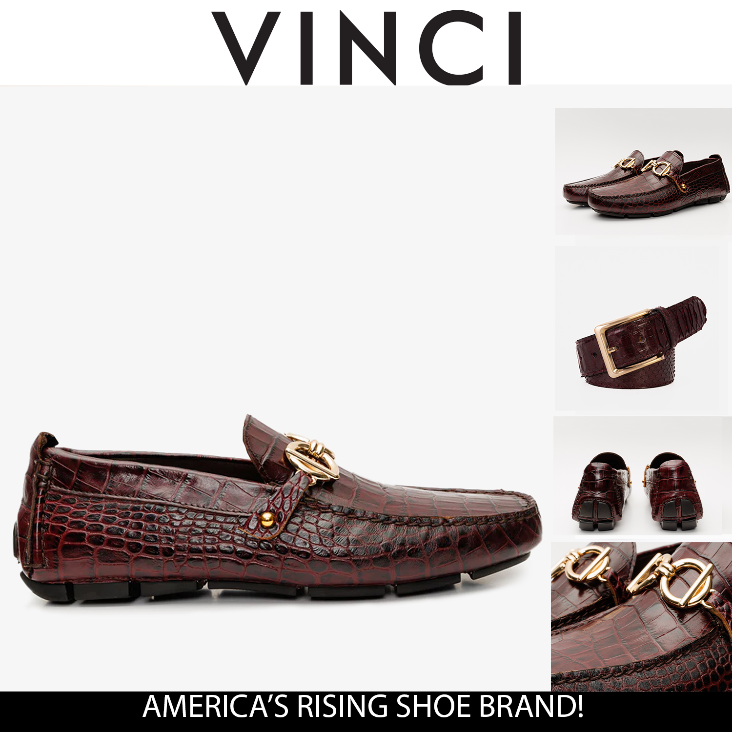 The Pisa Burgundy Leather Bit Drive Loafer Shoe All New