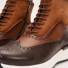 The Regent Brown Leather Wingtip Brogue Casual Boot Universal Fit