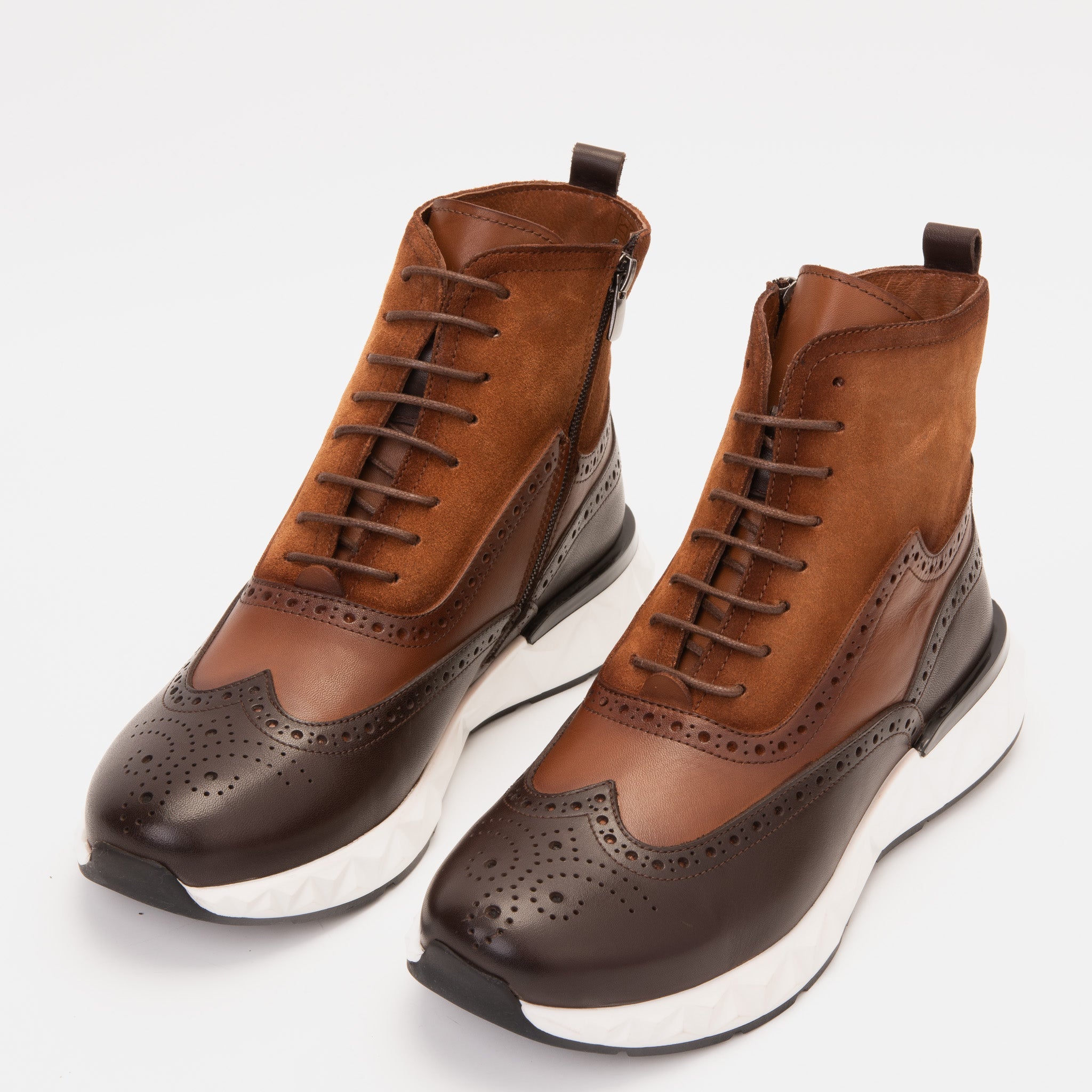 The Regent Brown Leather Wingtip Brogue Casual Boot Universal Fit
