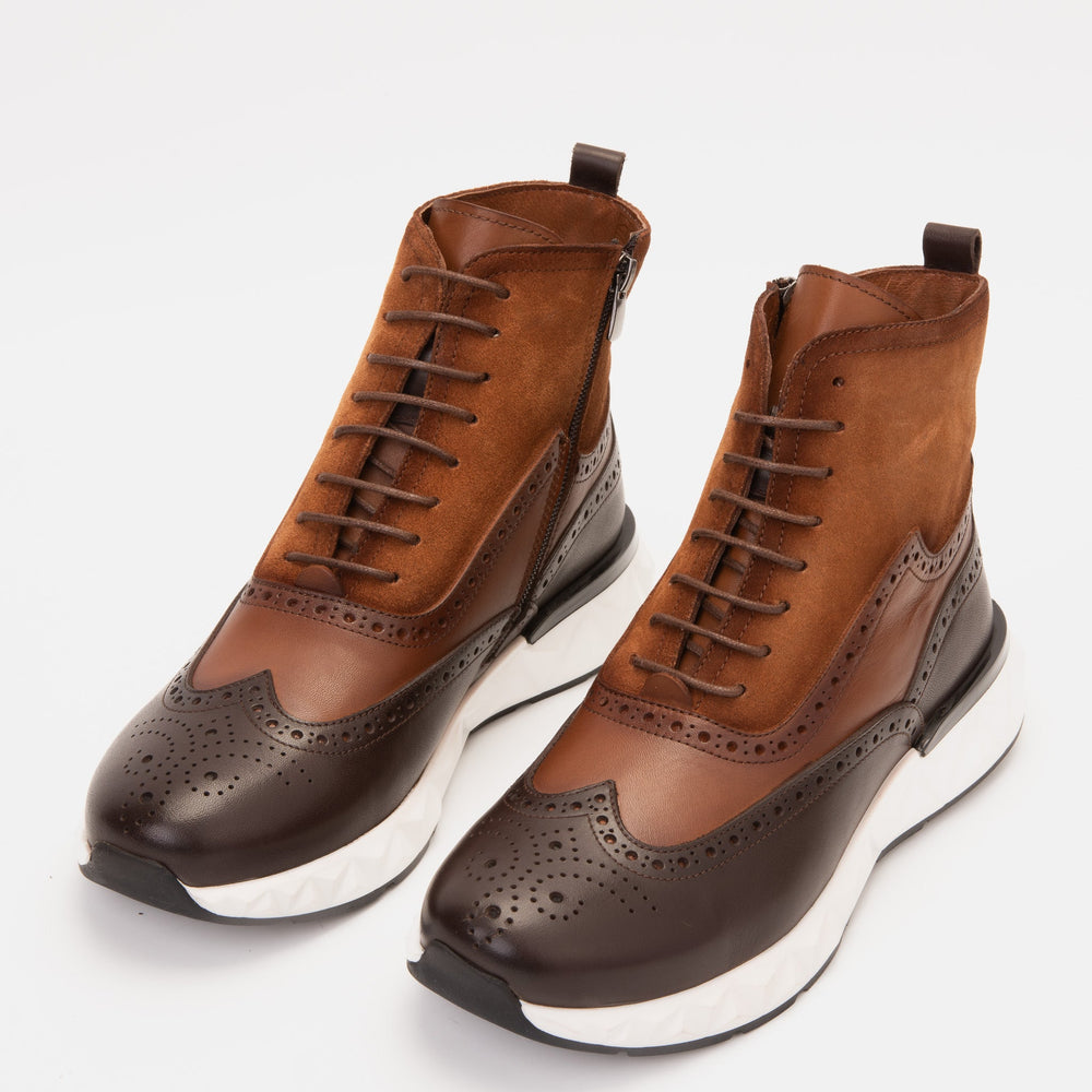 The Regent Brown Leather Wingtip Brogue Casual Boot Universal Fit