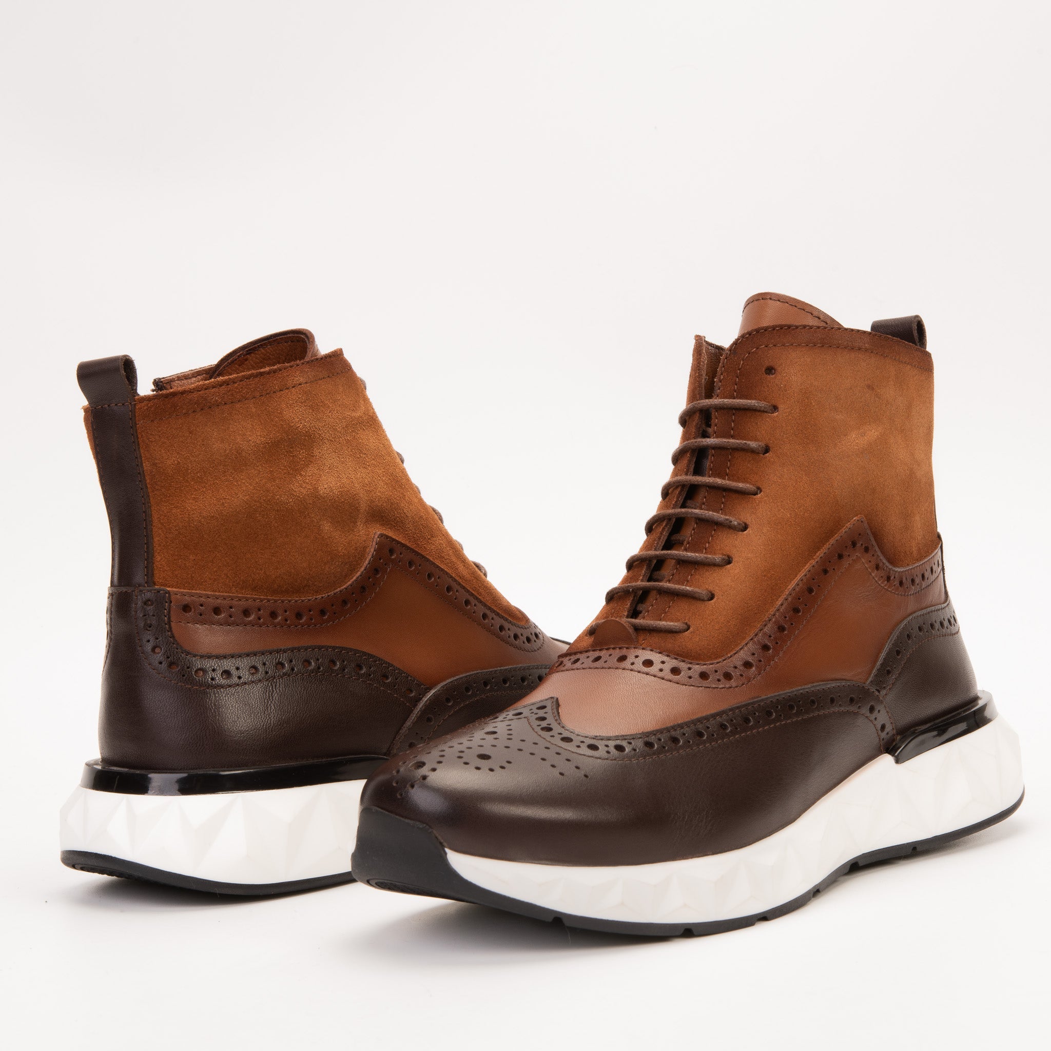 The Regent Brown Leather Wingtip Brogue Casual Boot Universal Fit