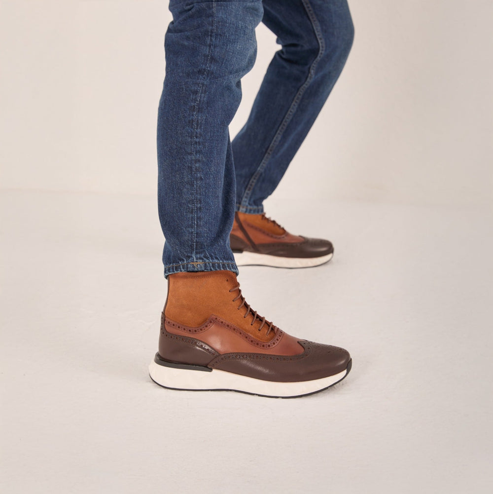 The Regent Brown Leather Wingtip Brogue Casual Boot Universal Fit