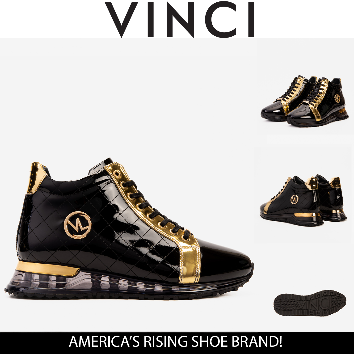 The Prestige Black Gold  Limited Edition  High-Top Sneaker For Sale