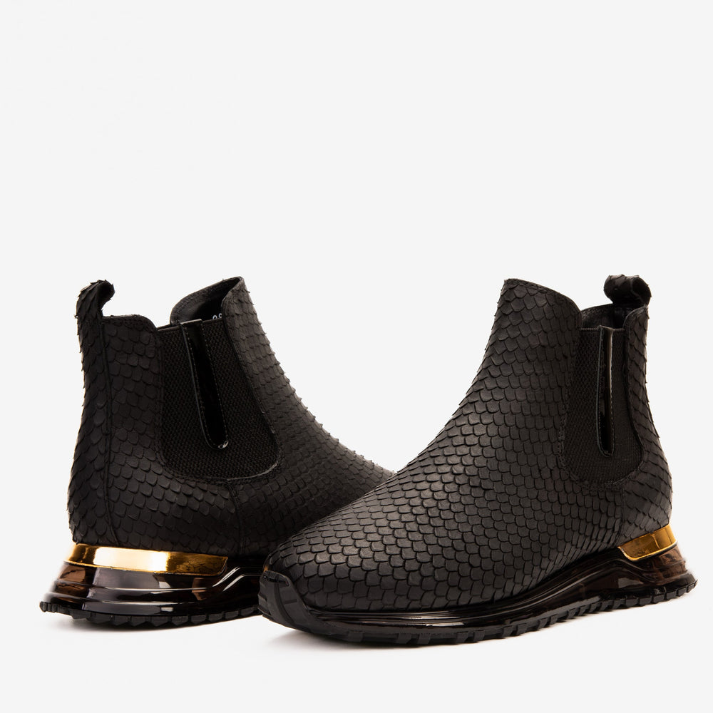 The Panther Black Leather Chelsea Boot Fine Craftsmanship