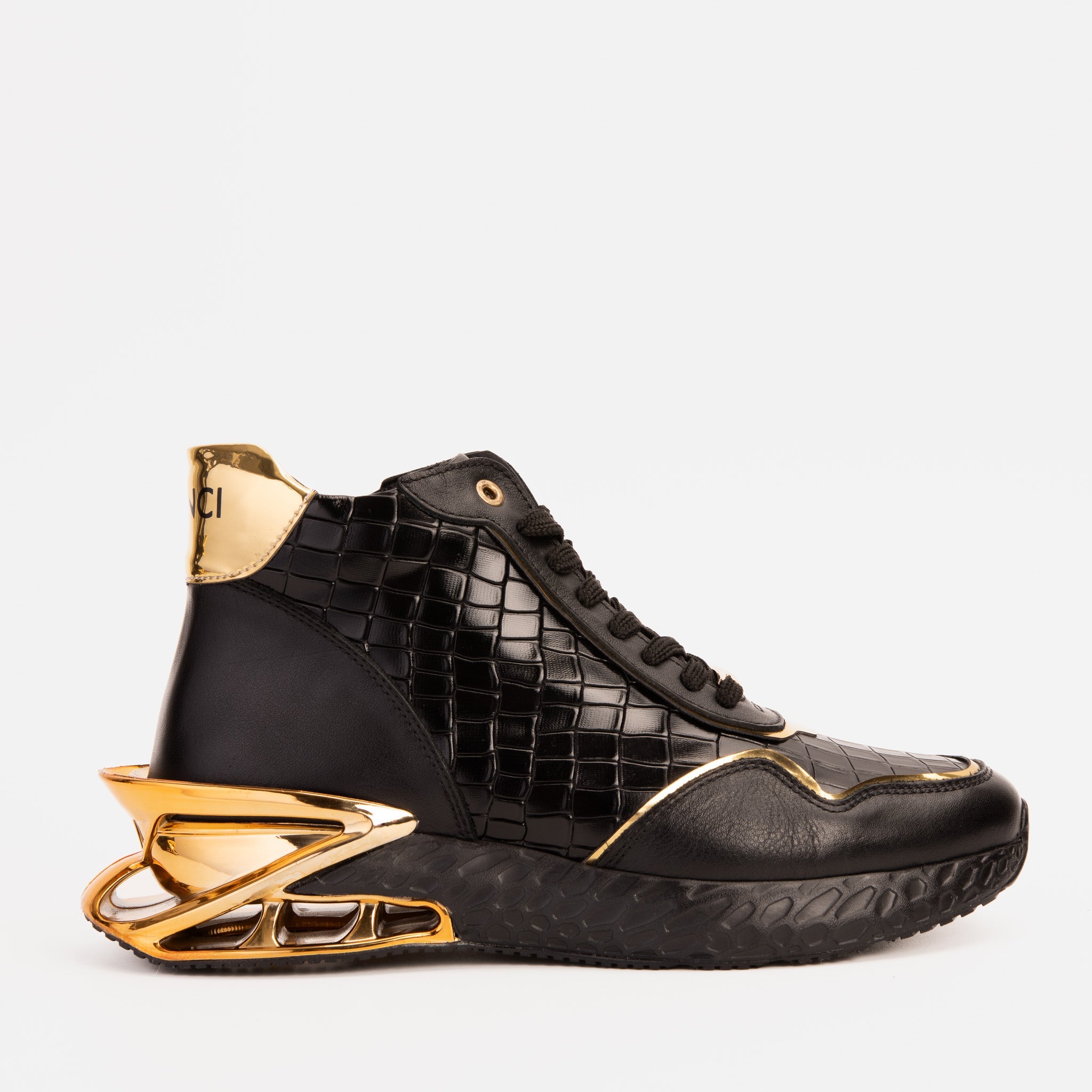Bellagio Black Gold High-Top Sneaker On Sale