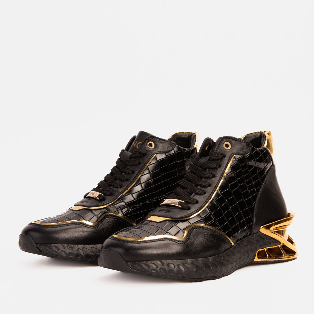 Bellagio Black Gold High-Top Sneaker On Sale