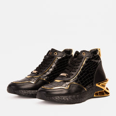 Bellagio Black Gold High-Top Sneaker On Sale