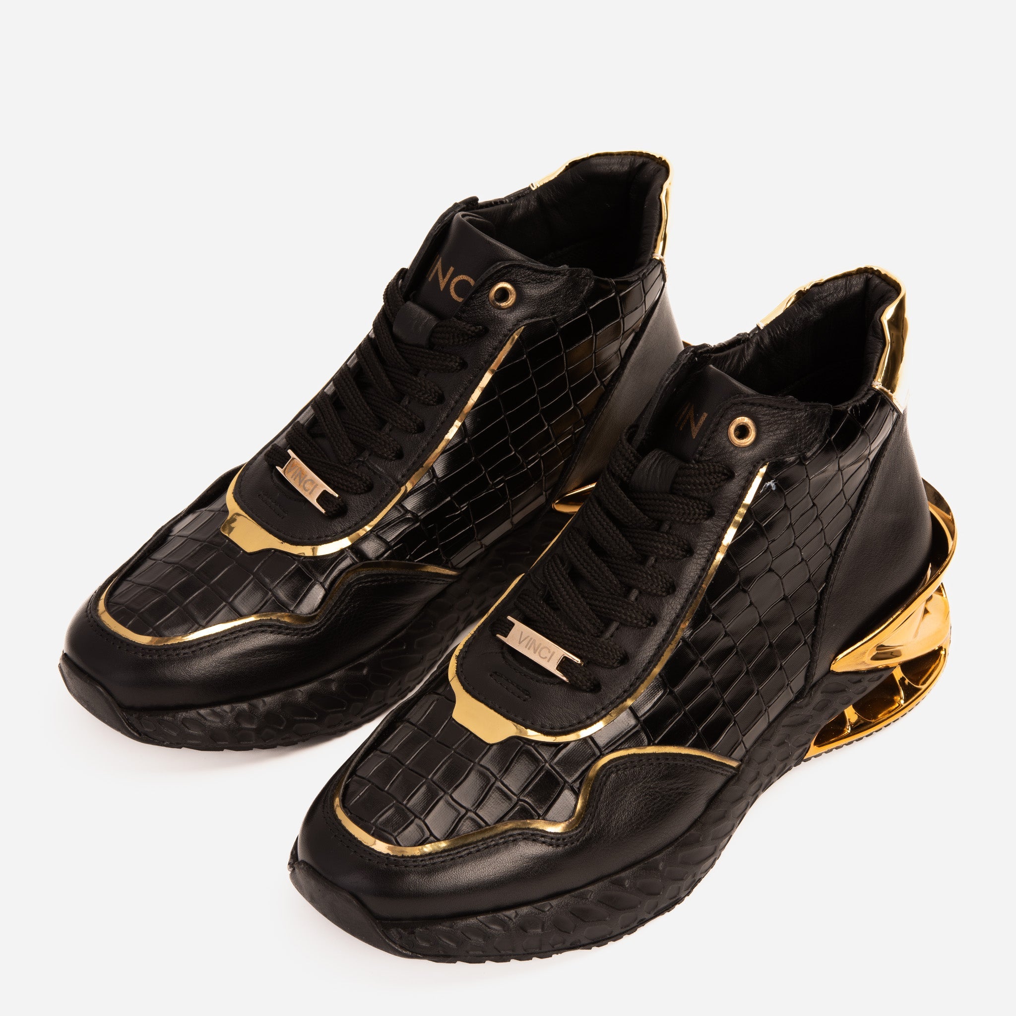 Bellagio Black Gold High-Top Sneaker On Sale