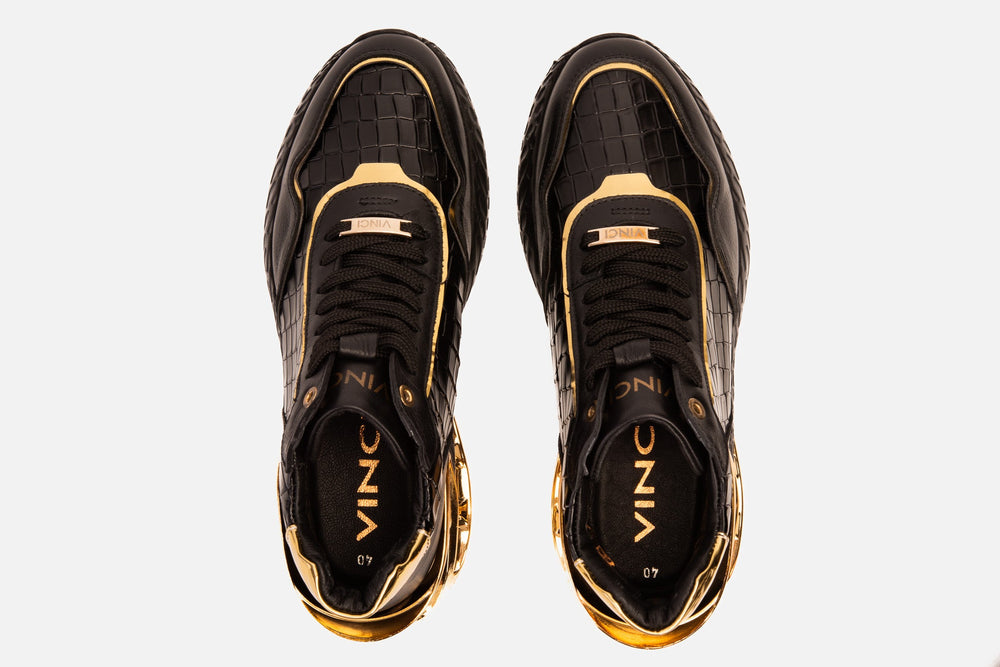 Bellagio Black Gold High-Top Sneaker On Sale