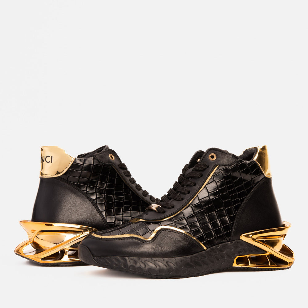 Bellagio Black Gold High-Top Sneaker On Sale
