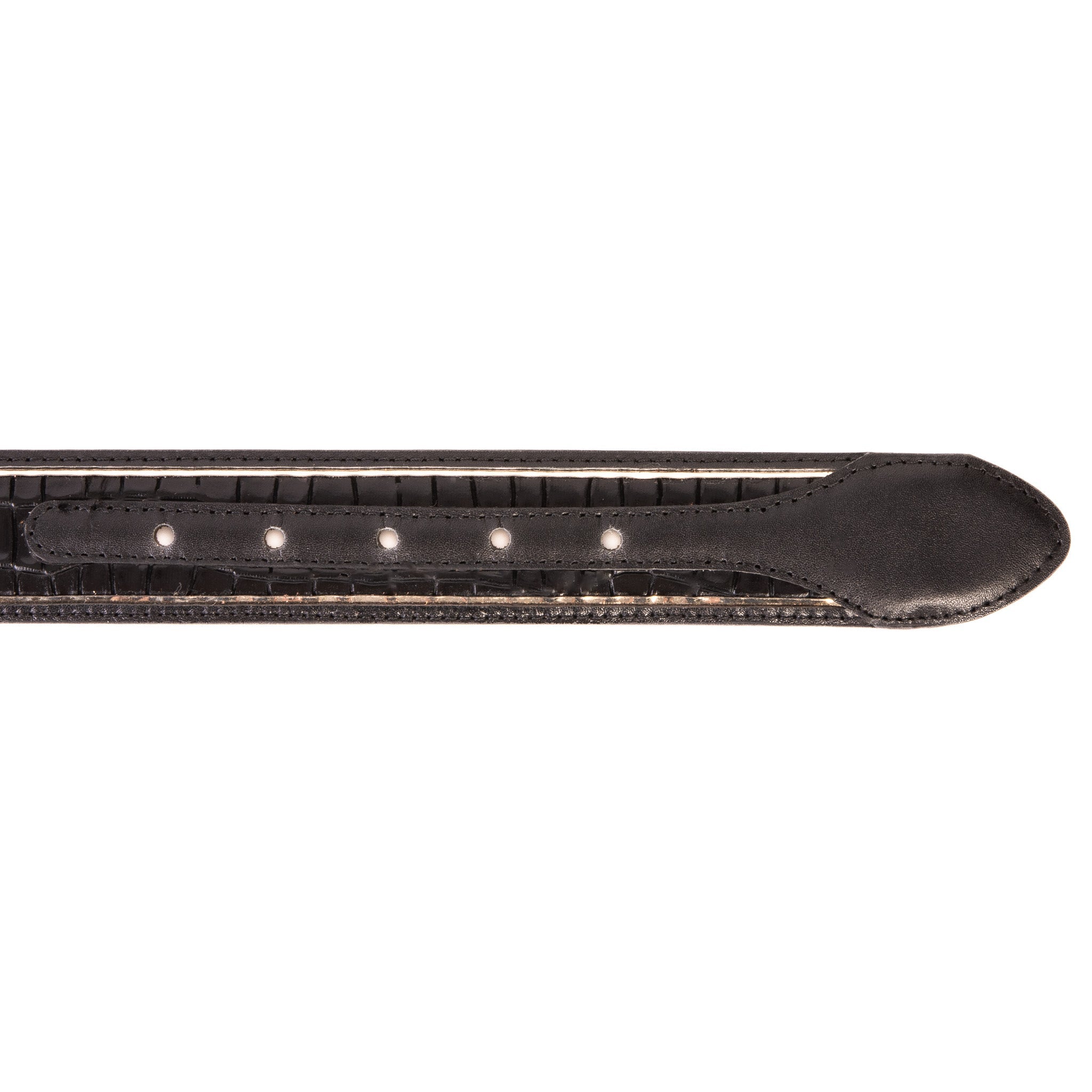 The Bellagio Black Gold Leather Belt For Sale