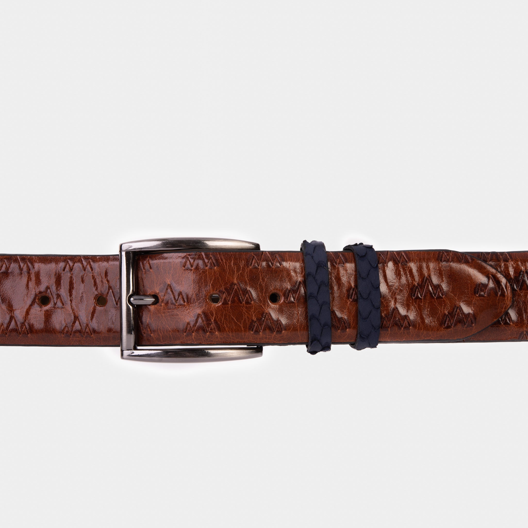 The Caesars Tan Navy Leather Belt All New