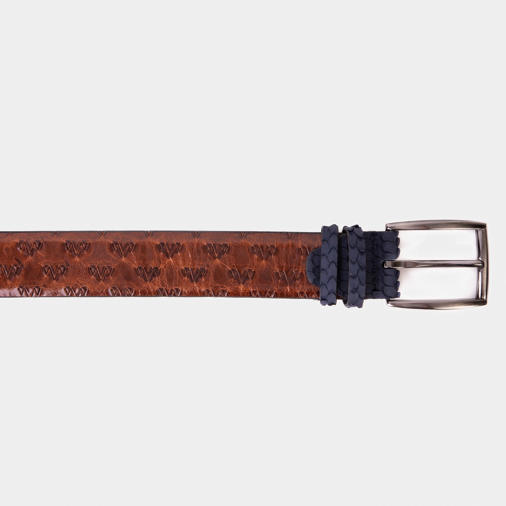 The Caesars Tan Navy Leather Belt All New