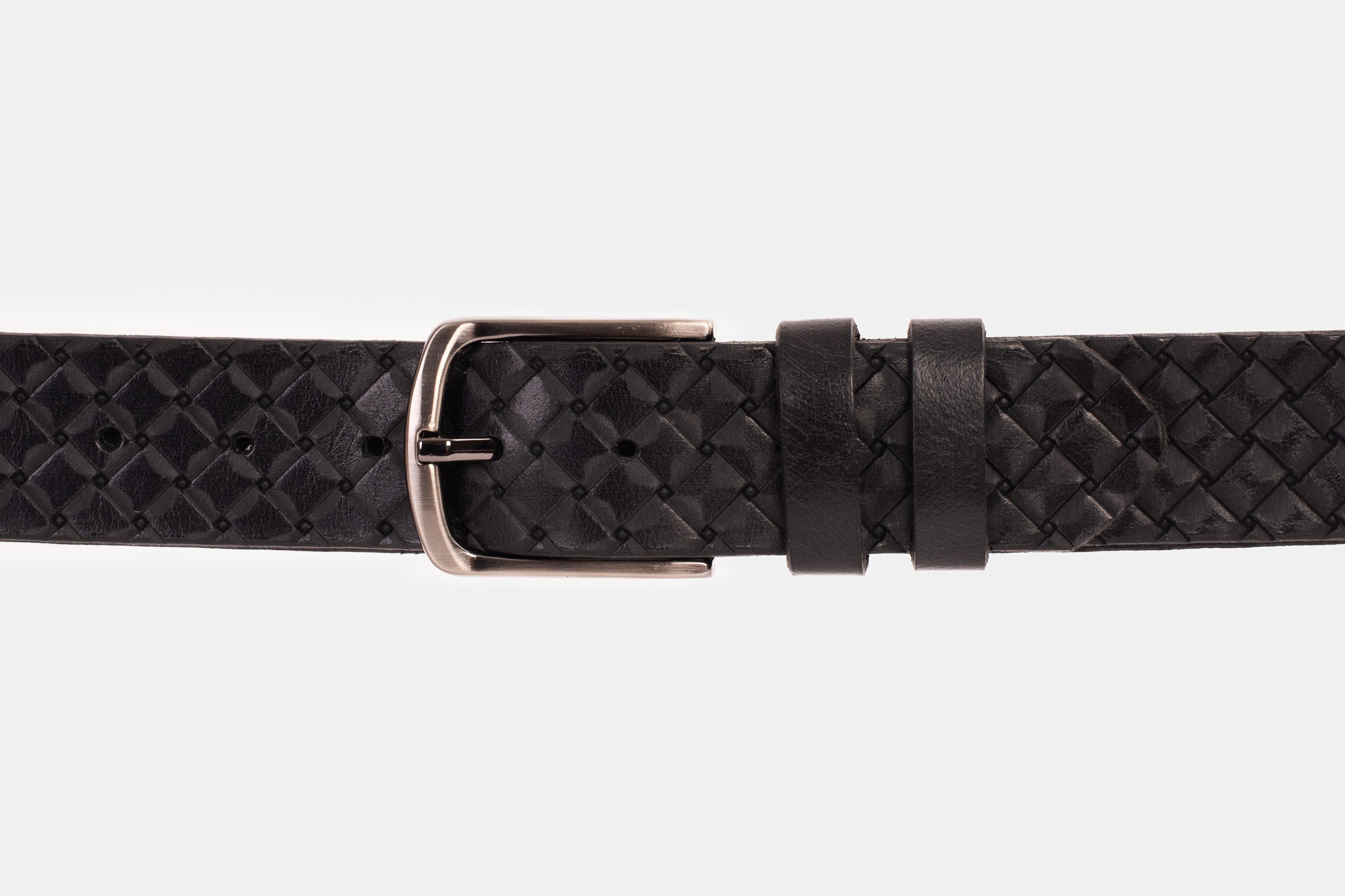 The Turan Black Woven Leather Belt Fine Craftsmanship