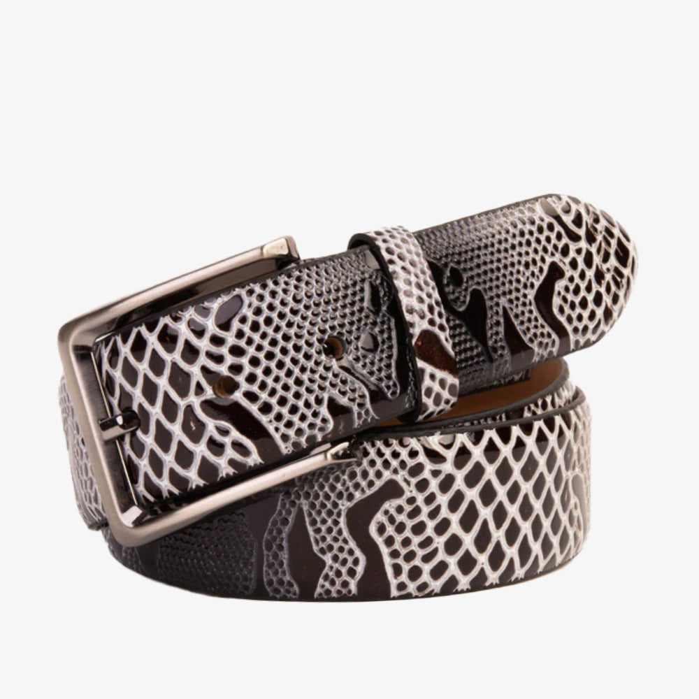 The Milano Black\/White Leather Belt Limited Edition Exclusive Style