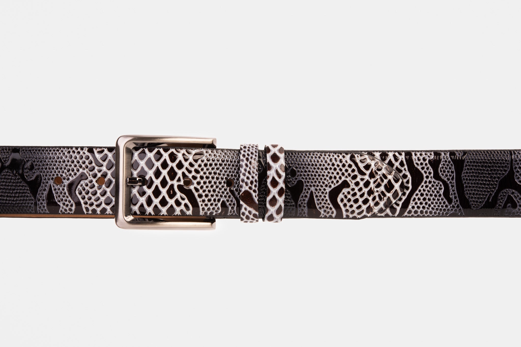 The Milano Black\/White Leather Belt Limited Edition Exclusive Style