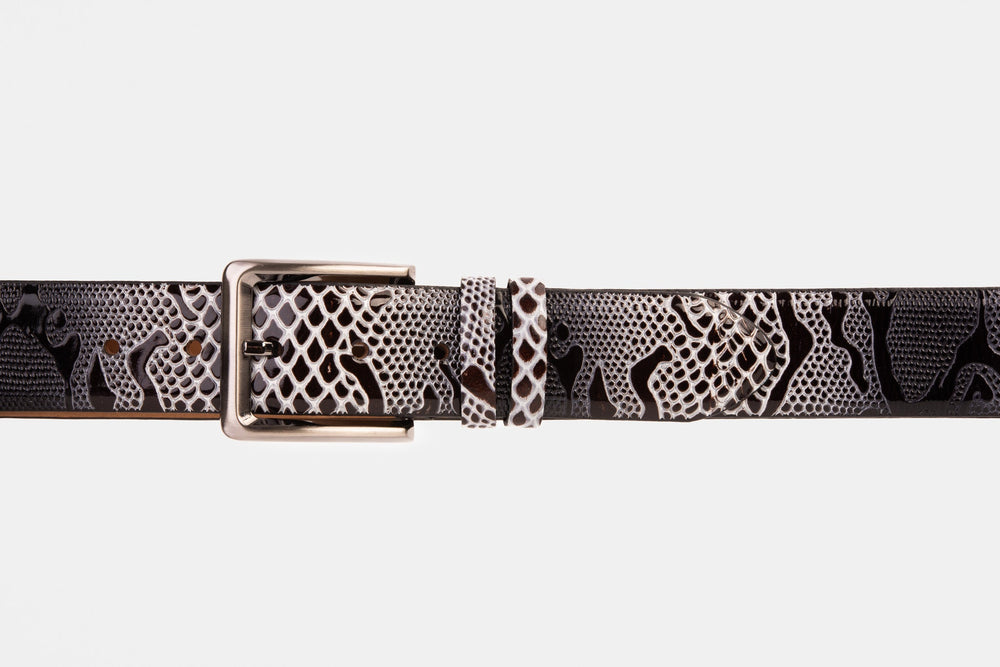 The Milano Black\/White Leather Belt Limited Edition Exclusive Style