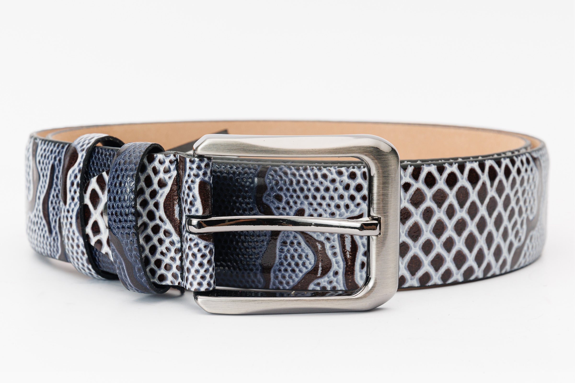 The Milano Black\/White Leather Belt Limited Edition Exclusive Style
