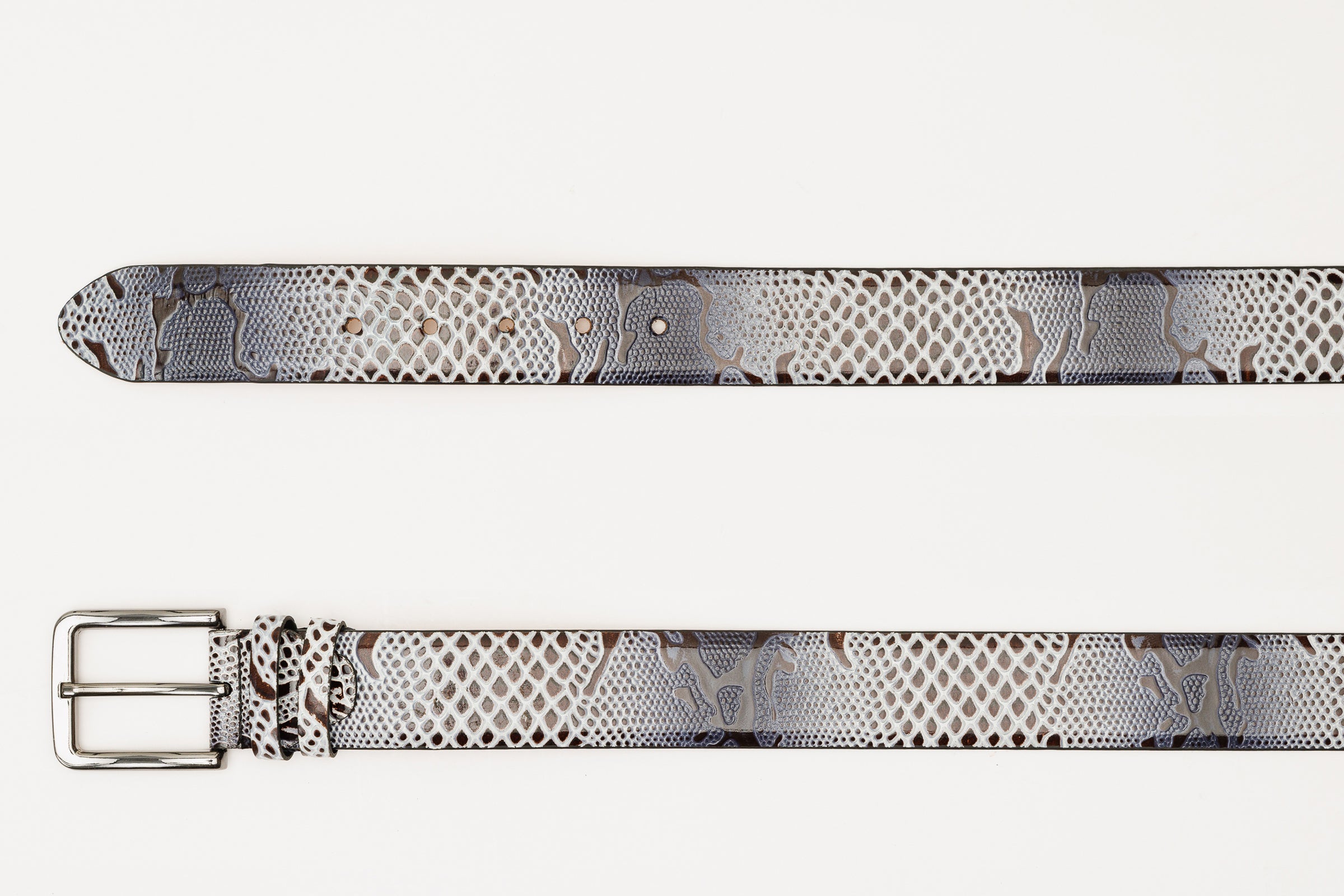 The Milano Black\/White Leather Belt Limited Edition Exclusive Style