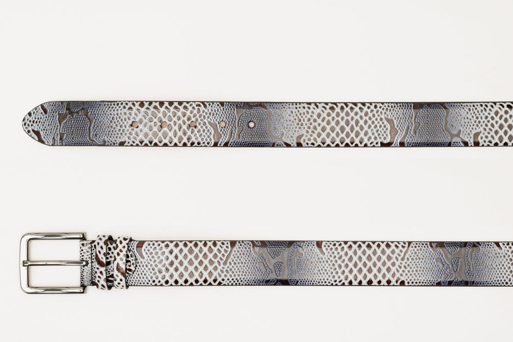 The Milano Black\/White Leather Belt Limited Edition Exclusive Style