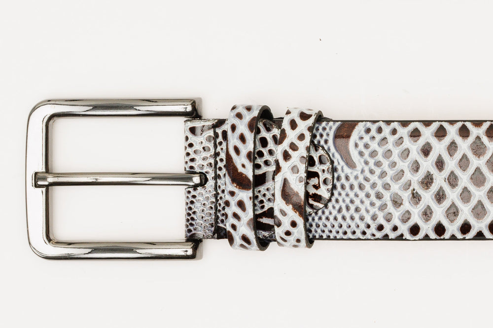 The Milano Black\/White Leather Belt Limited Edition Exclusive Style