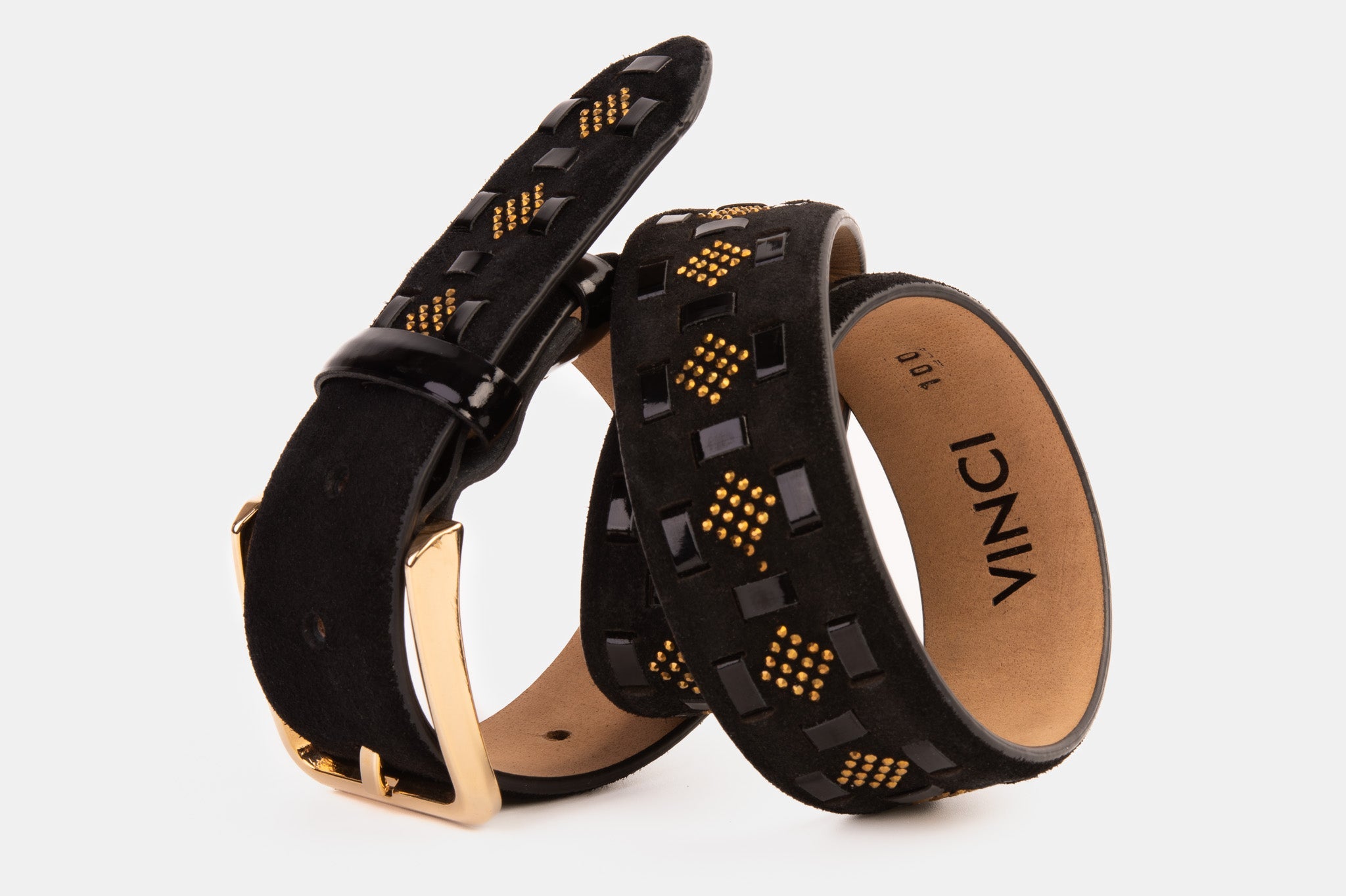 The Vicino Black Leather Belt For Sale