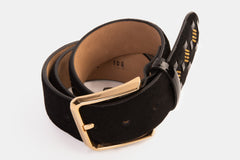 The Vicino Black Leather Belt For Sale