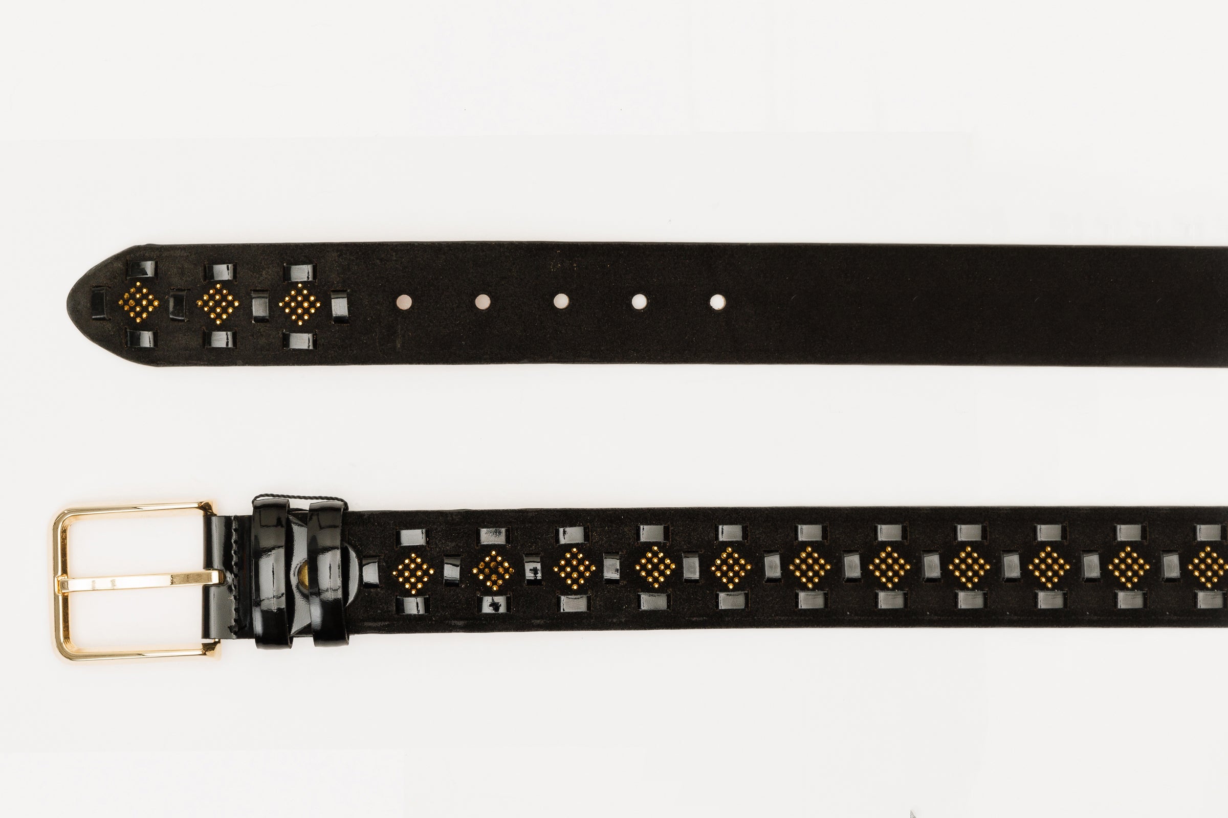 The Vicino Black Leather Belt For Sale