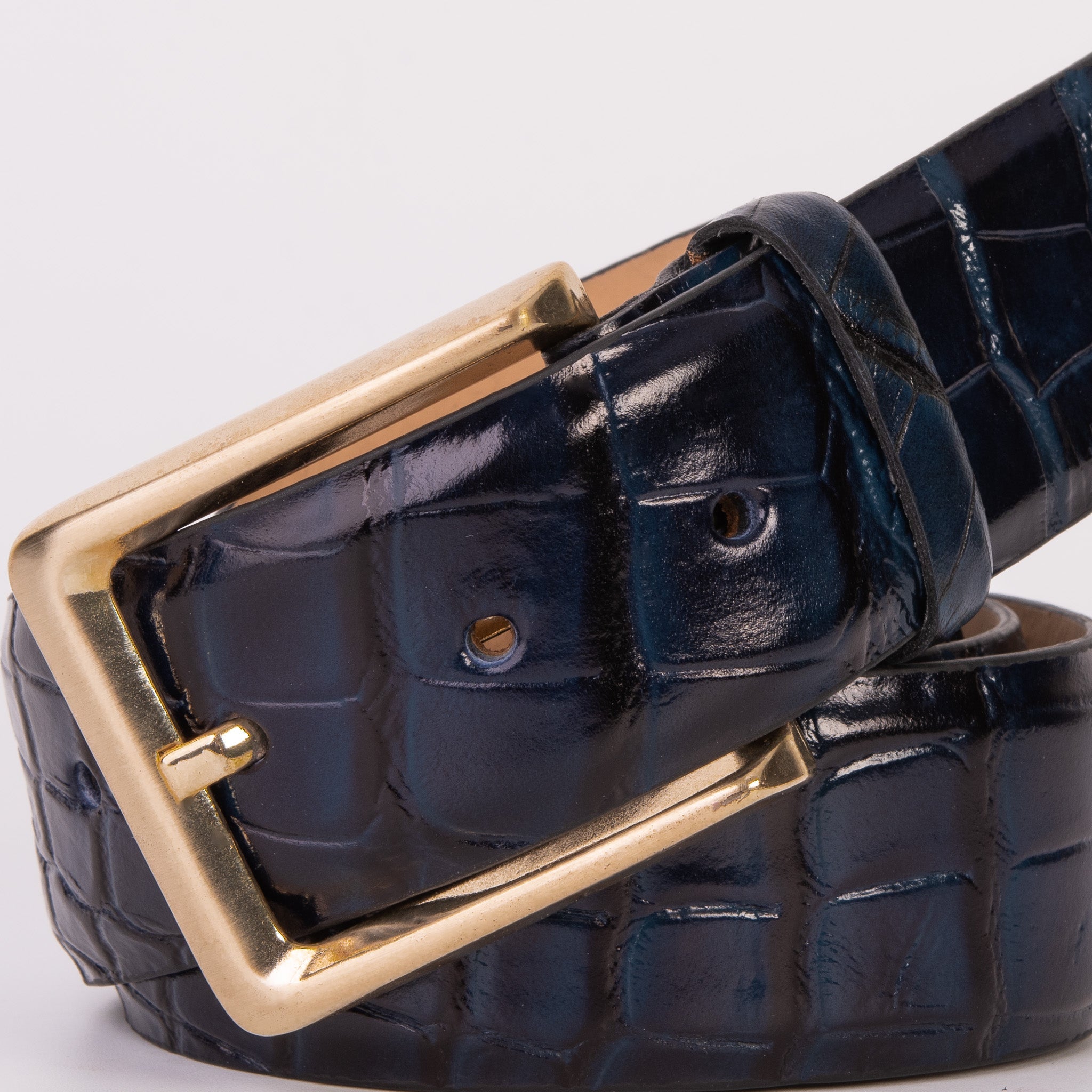 The Strat Navy Blue Leather Belt All New